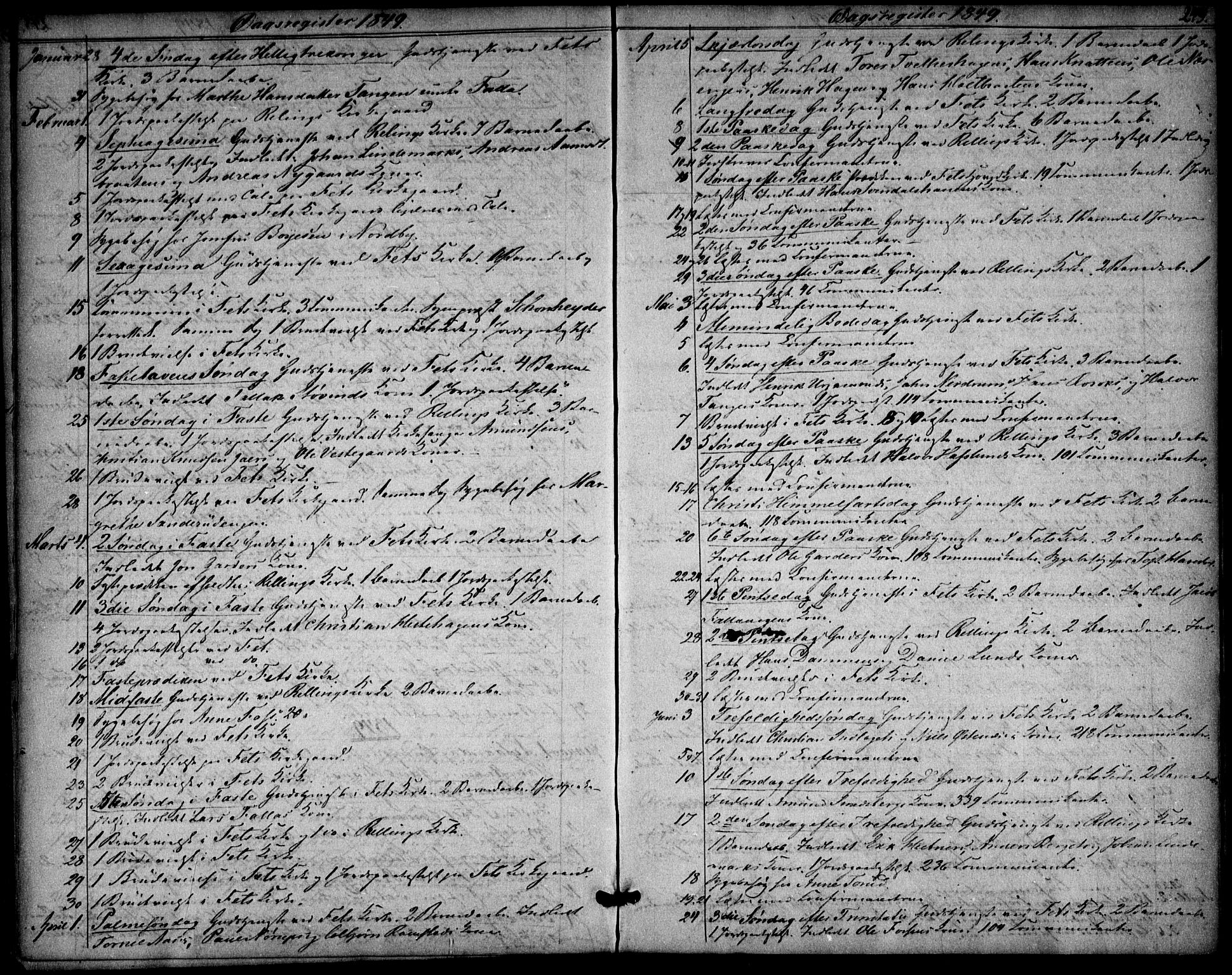 Fet prestekontor Kirkebøker, AV/SAO-A-10370a/F/Fa/L0010: Ministerialbok nr. I 10, 1847-1859, s. 249