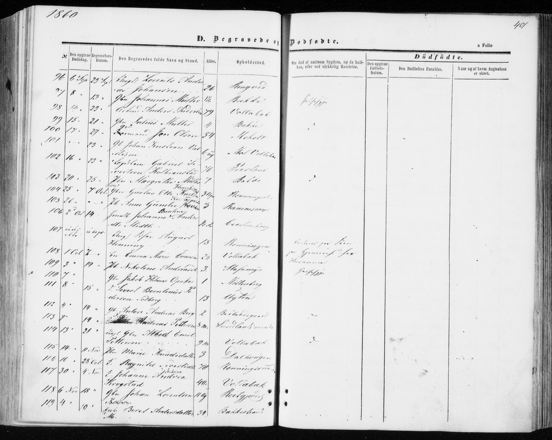 Ministerialprotokoller, klokkerbøker og fødselsregistre - Sør-Trøndelag, SAT/A-1456/606/L0292: Ministerialbok nr. 606A07, 1856-1865, s. 401