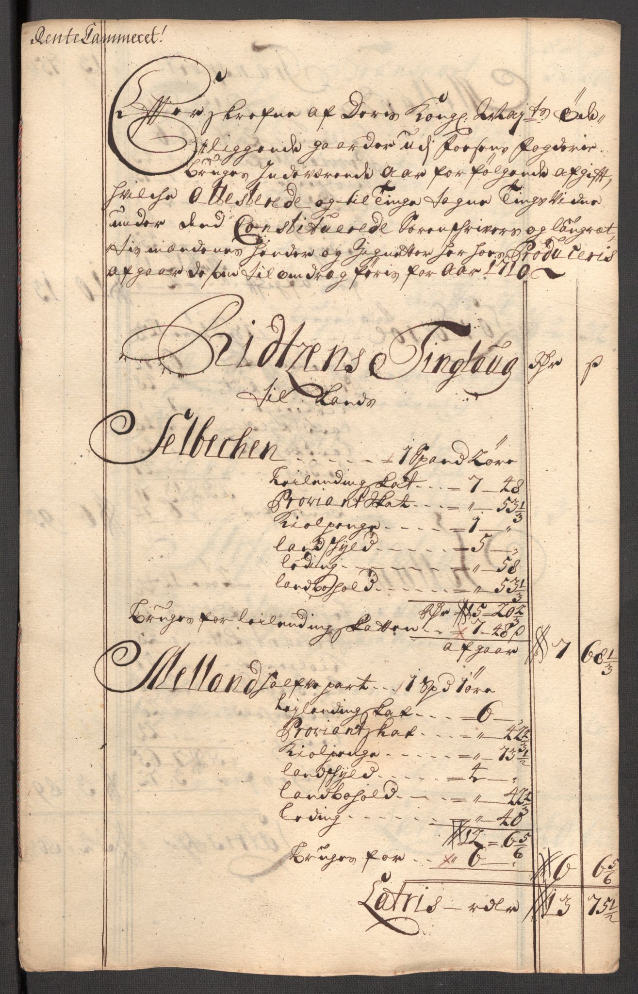 Rentekammeret inntil 1814, Reviderte regnskaper, Fogderegnskap, RA/EA-4092/R57/L3859: Fogderegnskap Fosen, 1710, s. 157