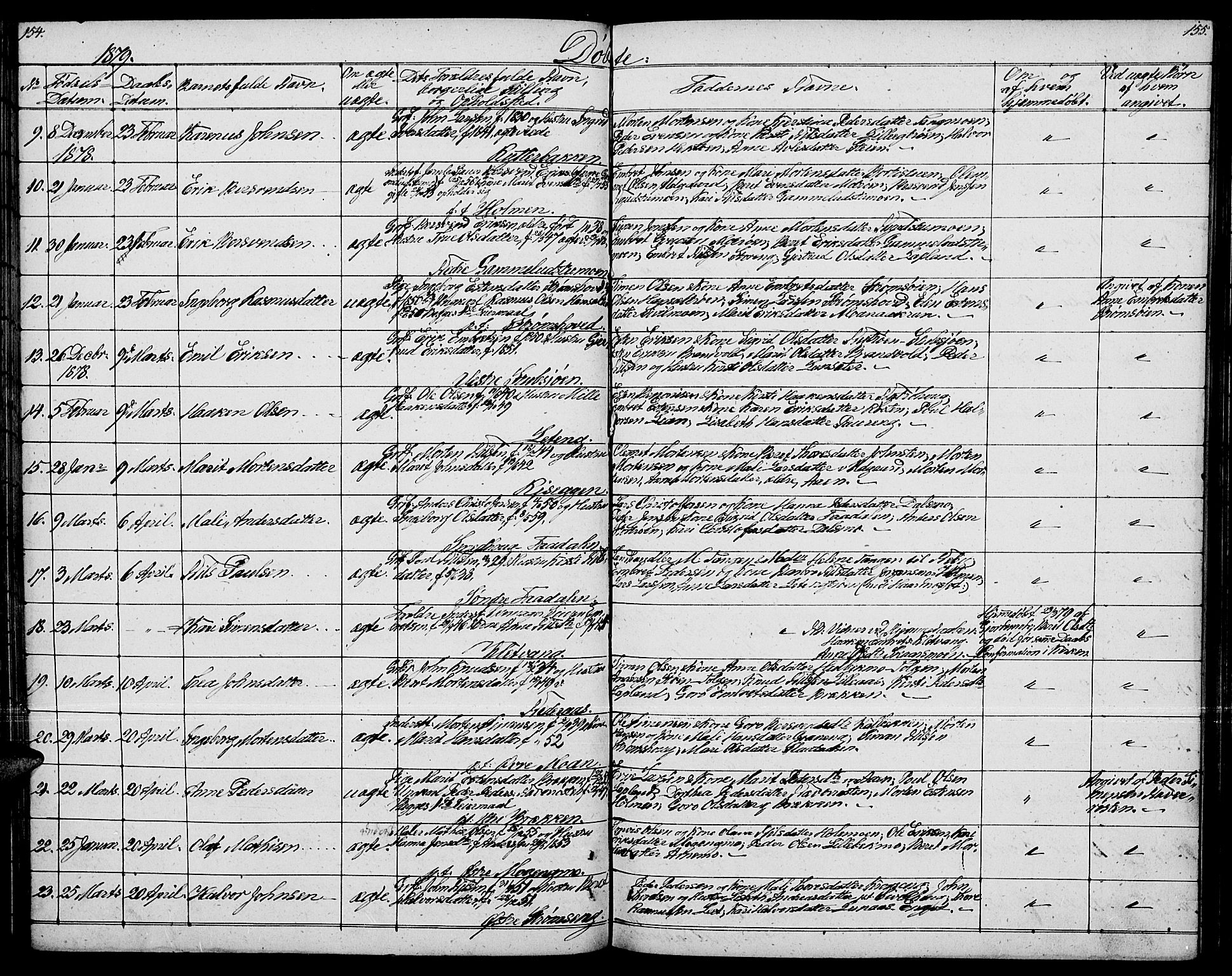 Tynset prestekontor, AV/SAH-PREST-058/H/Ha/Hab/L0005: Klokkerbok nr. 5, 1860-1879, s. 154-155