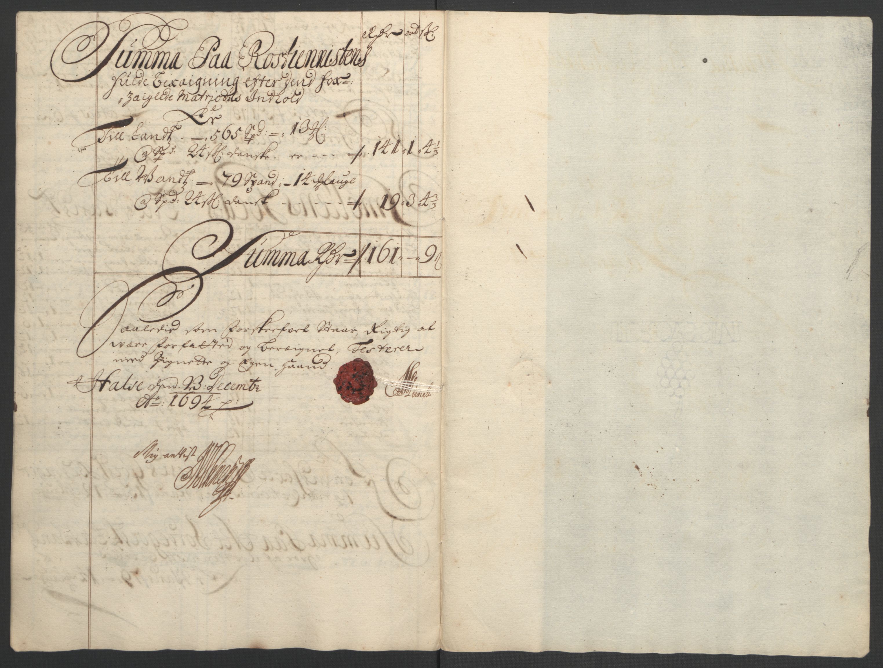 Rentekammeret inntil 1814, Reviderte regnskaper, Fogderegnskap, RA/EA-4092/R56/L3736: Fogderegnskap Nordmøre, 1694-1696, s. 85