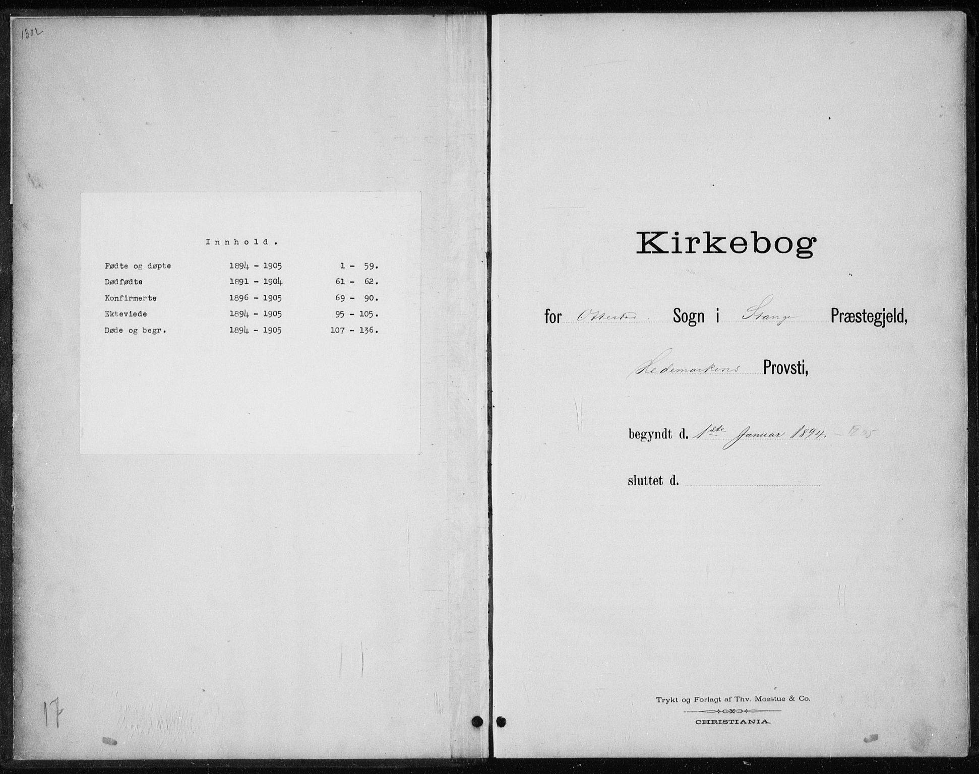 Stange prestekontor, AV/SAH-PREST-002/L/L0010: Klokkerbok nr. 10, 1894-1905