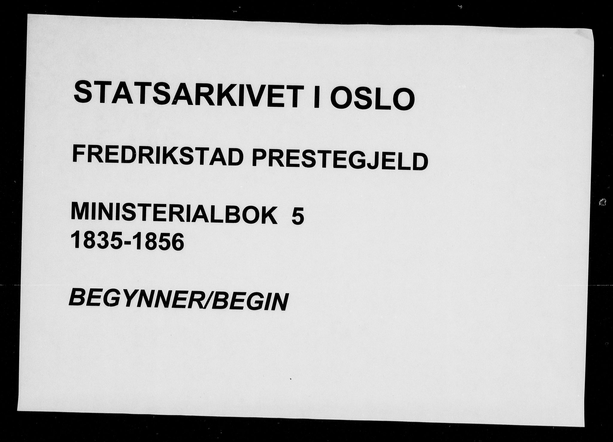 Fredrikstad prestekontor Kirkebøker, SAO/A-11082/F/Fa/L0005: Ministerialbok nr. 5, 1835-1856