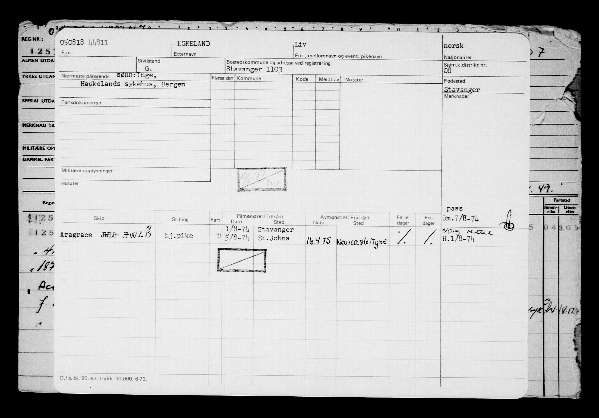 Direktoratet for sjømenn, AV/RA-S-3545/G/Gb/L0161: Hovedkort, 1918, s. 125