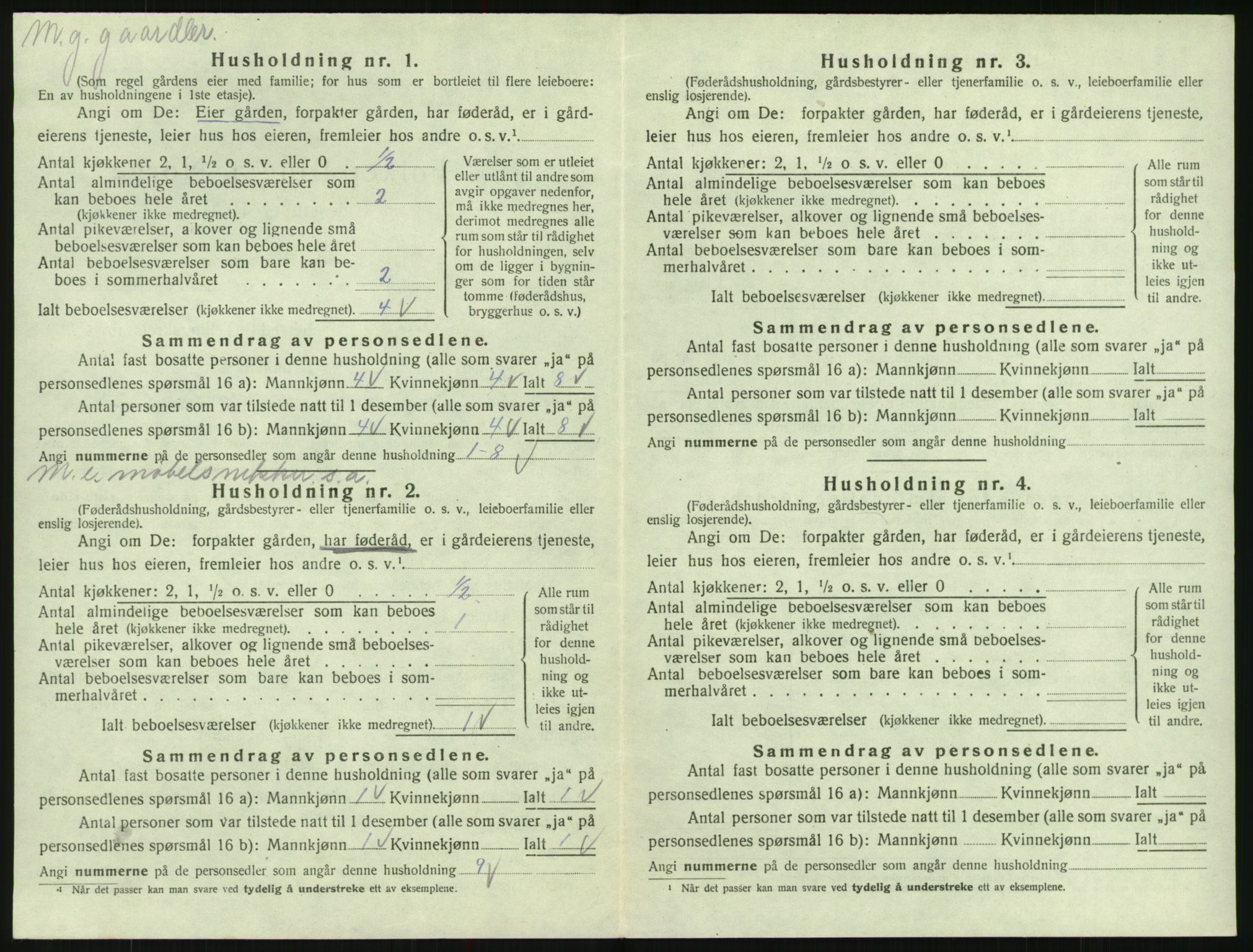 SAK, Folketelling 1920 for 0937 Evje herred, 1920, s. 319