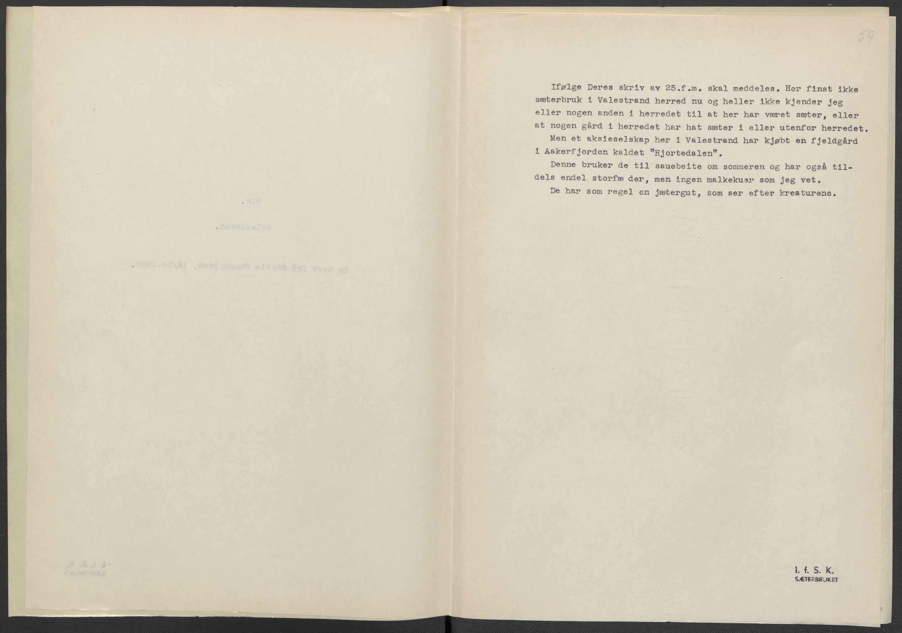 Instituttet for sammenlignende kulturforskning, AV/RA-PA-0424/F/Fc/L0009/0003: Eske B9: / Hordaland (perm XXIV), 1933-1938, s. 59