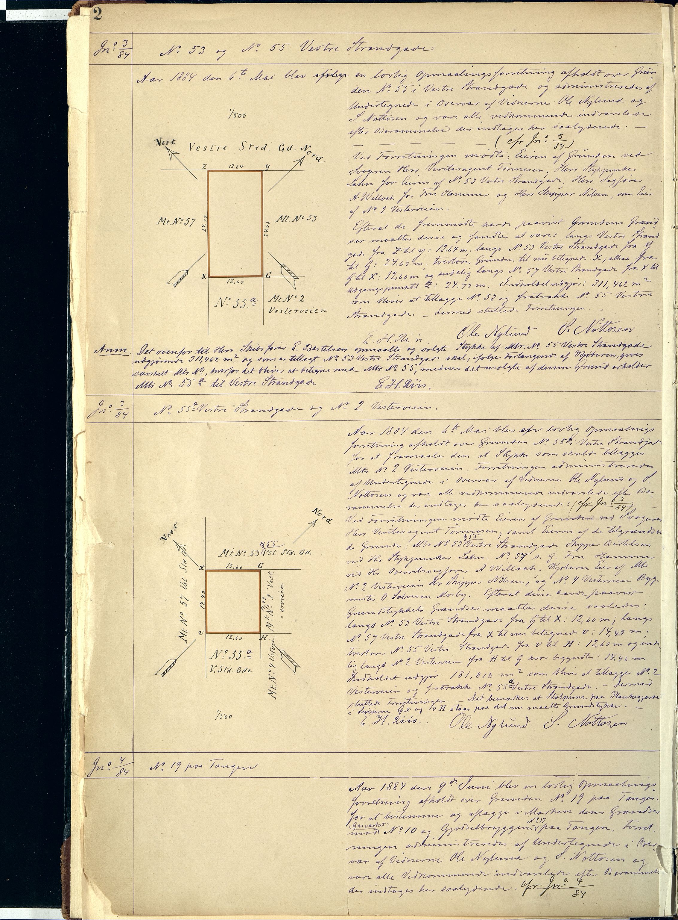 Kristiansand By - Magistraten, ARKSOR/1001KG122/I/Ic/L0008: Grunnmålingsprotokoll nr.6 (d), 1884-1908