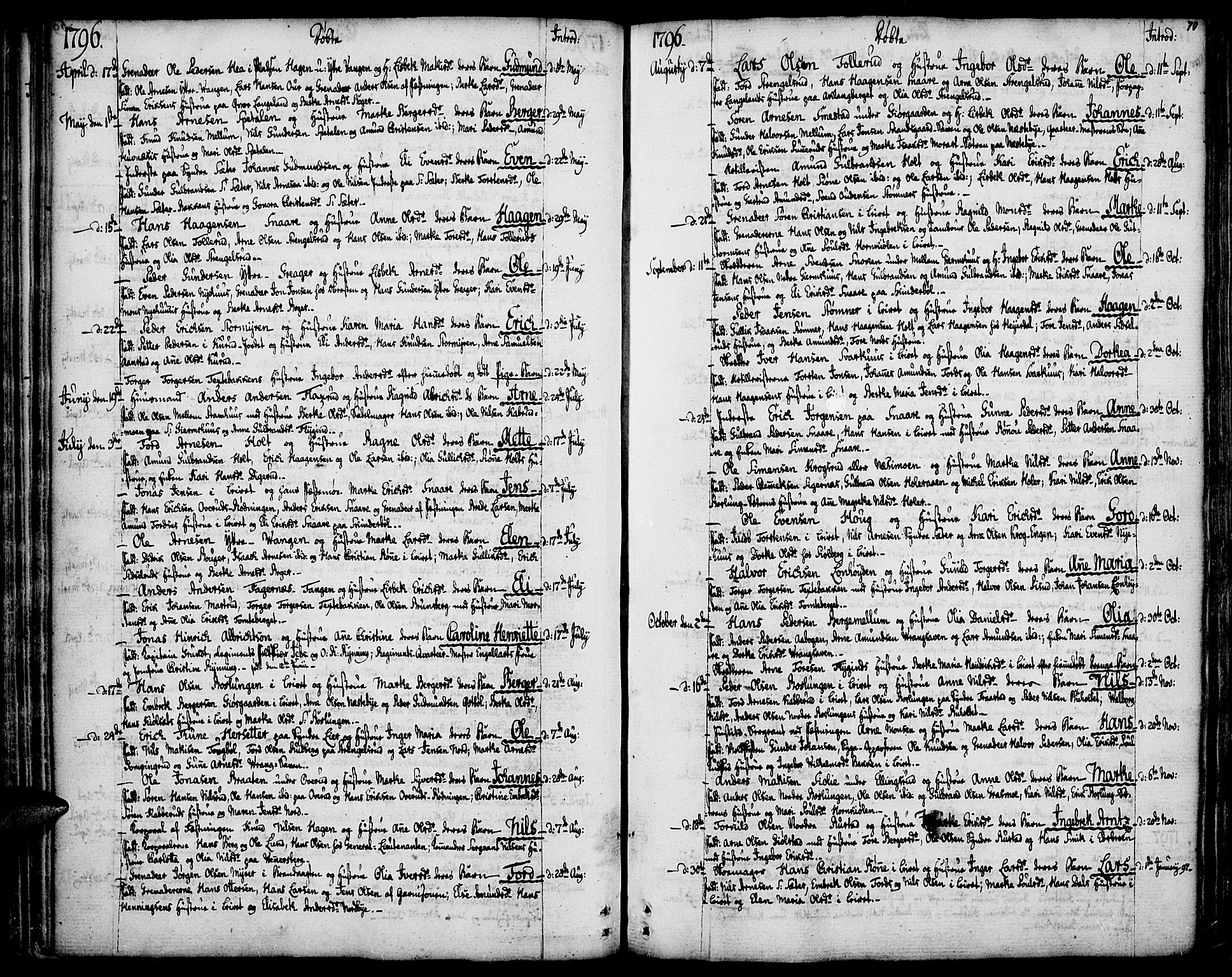 Vinger prestekontor, AV/SAH-PREST-024/H/Ha/Haa/L0005: Ministerialbok nr. 5, 1772-1813, s. 70
