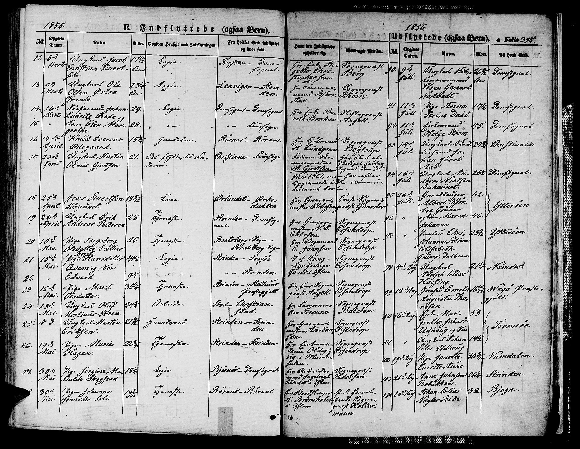 Ministerialprotokoller, klokkerbøker og fødselsregistre - Sør-Trøndelag, SAT/A-1456/602/L0137: Klokkerbok nr. 602C05, 1846-1856, s. 395