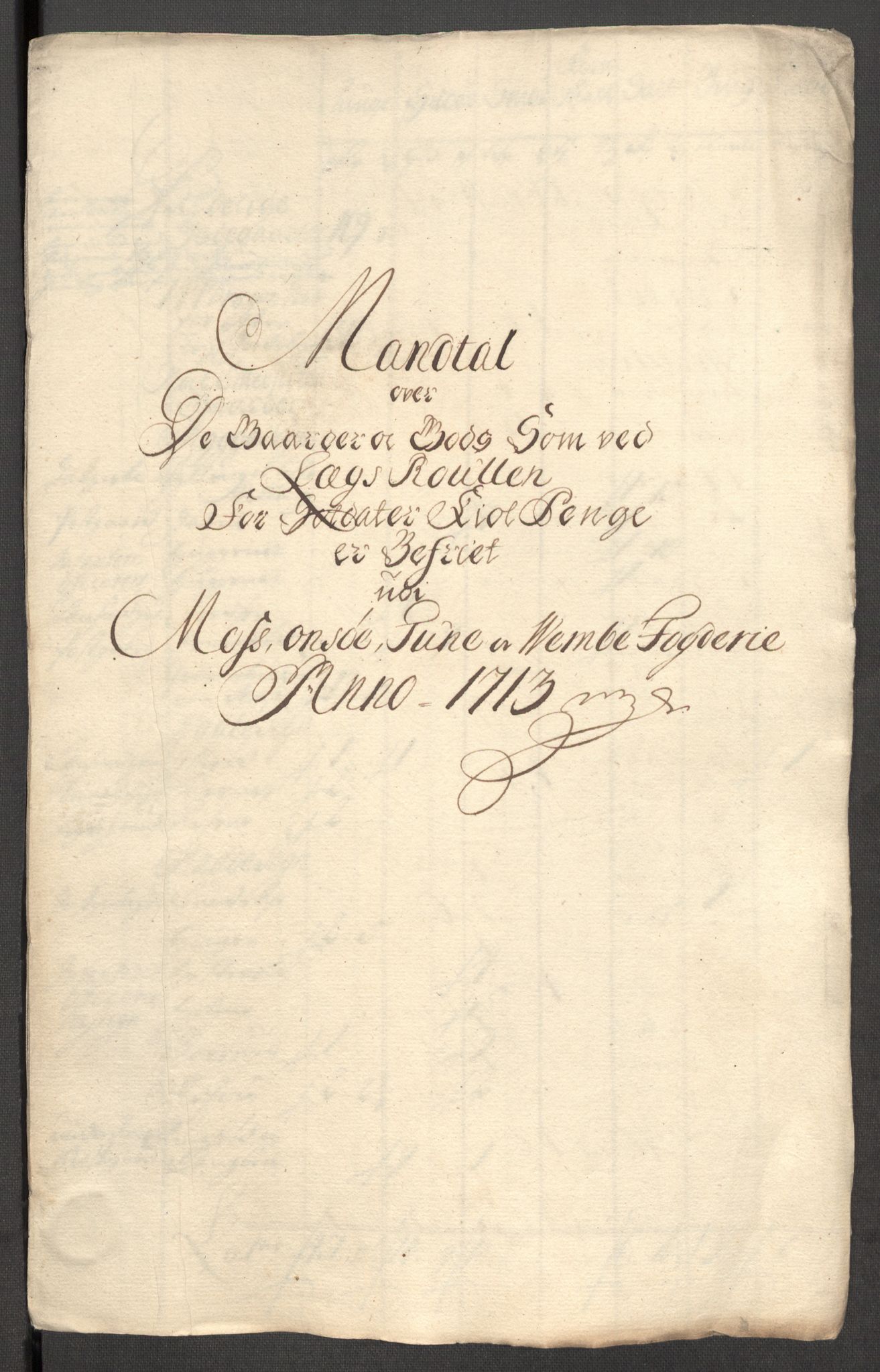 Rentekammeret inntil 1814, Reviderte regnskaper, Fogderegnskap, AV/RA-EA-4092/R04/L0138: Fogderegnskap Moss, Onsøy, Tune, Veme og Åbygge, 1713-1714, s. 306