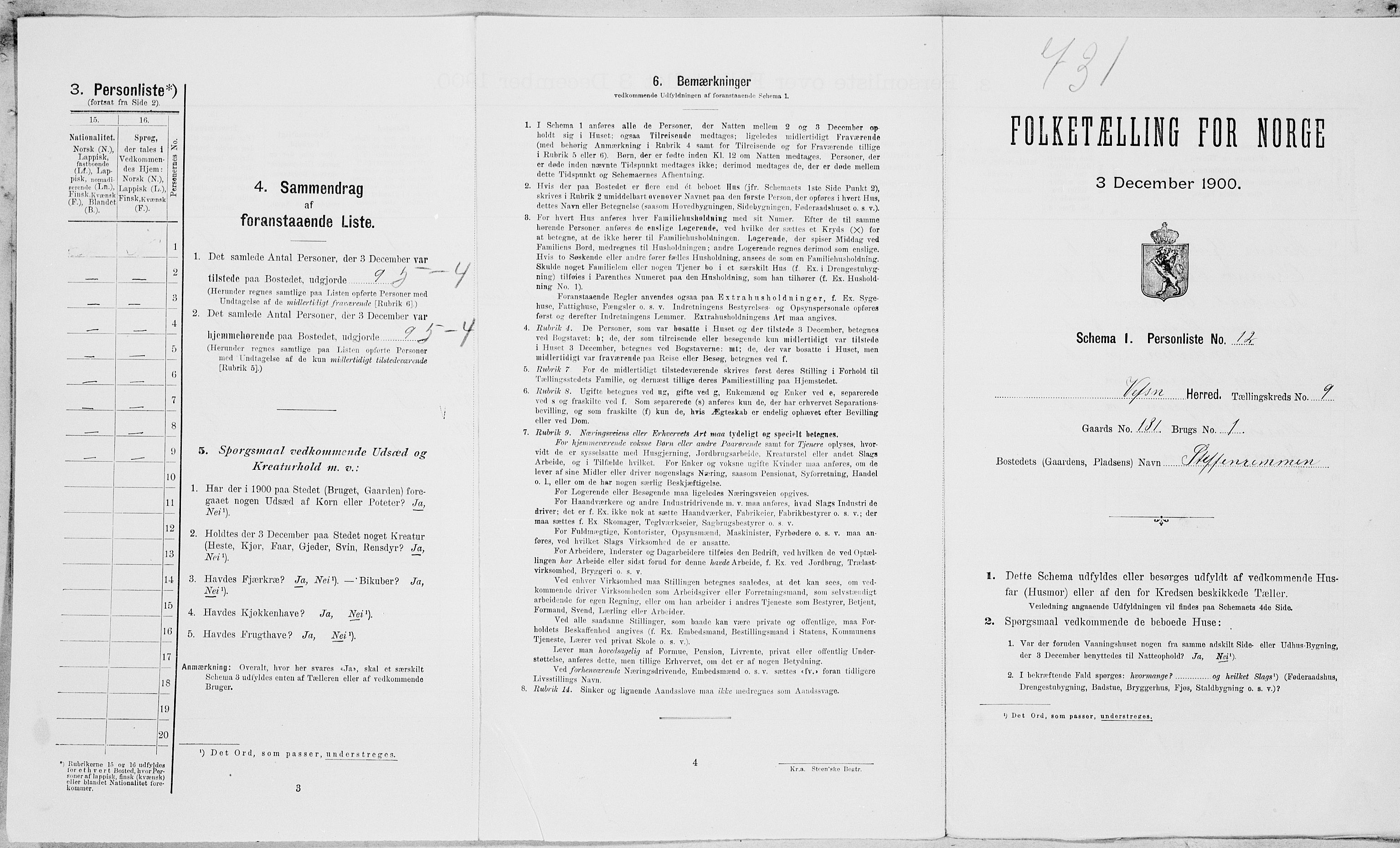 SAT, Folketelling 1900 for 1824 Vefsn herred, 1900, s. 779