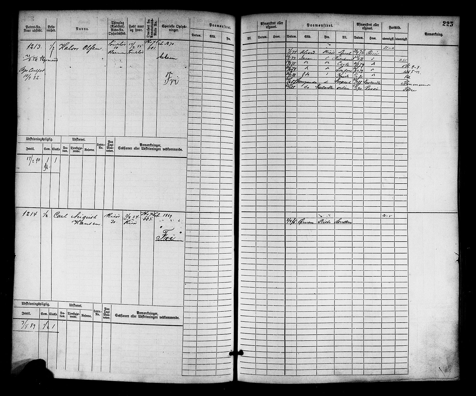 Risør mønstringskrets, AV/SAK-2031-0010/F/Fb/L0003: Hovedrulle nr 767-1528, Q-3, 1868-1910, s. 228