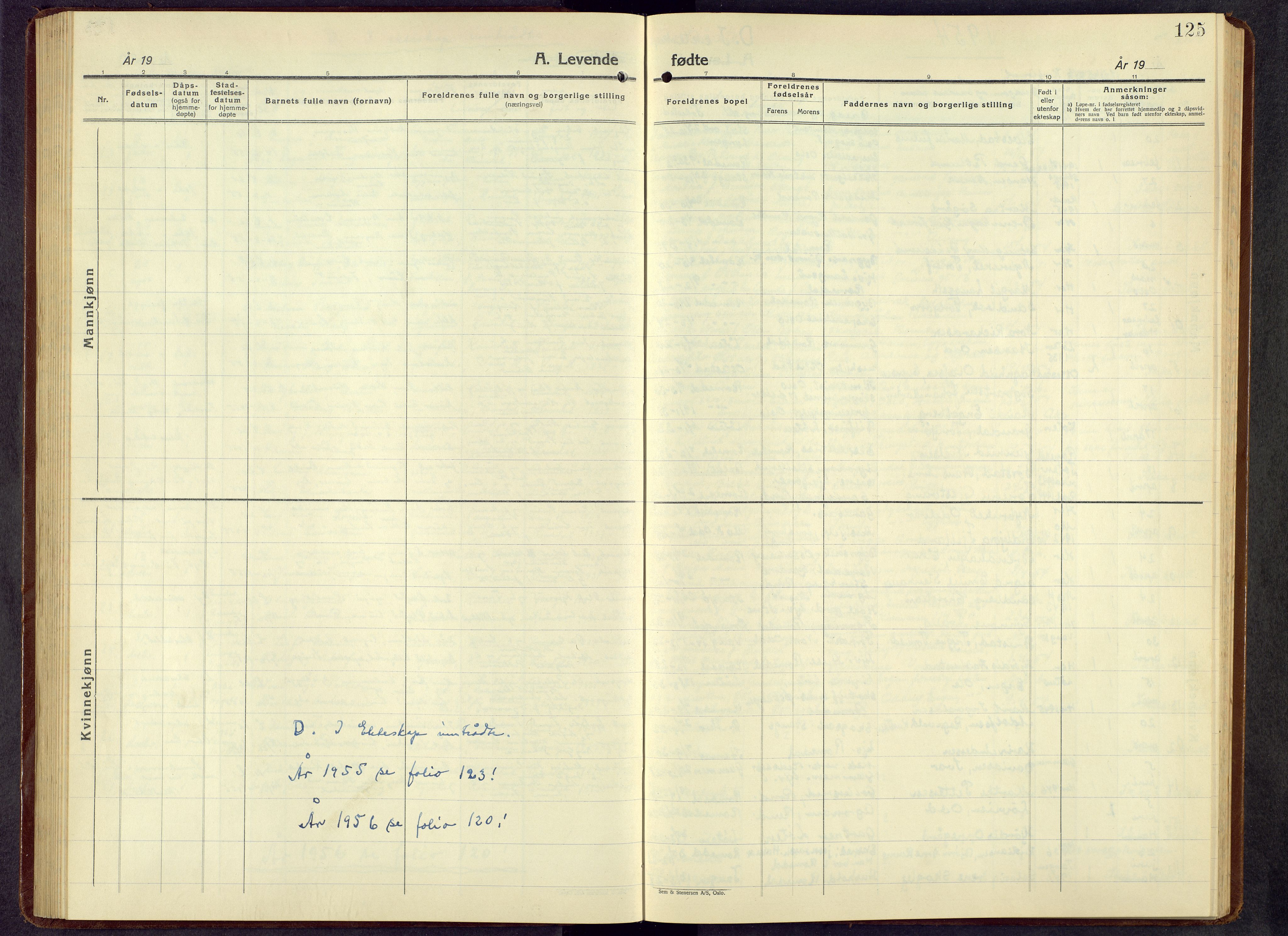 Romedal prestekontor, SAH/PREST-004/L/L0016: Klokkerbok nr. 16, 1940-1958, s. 125