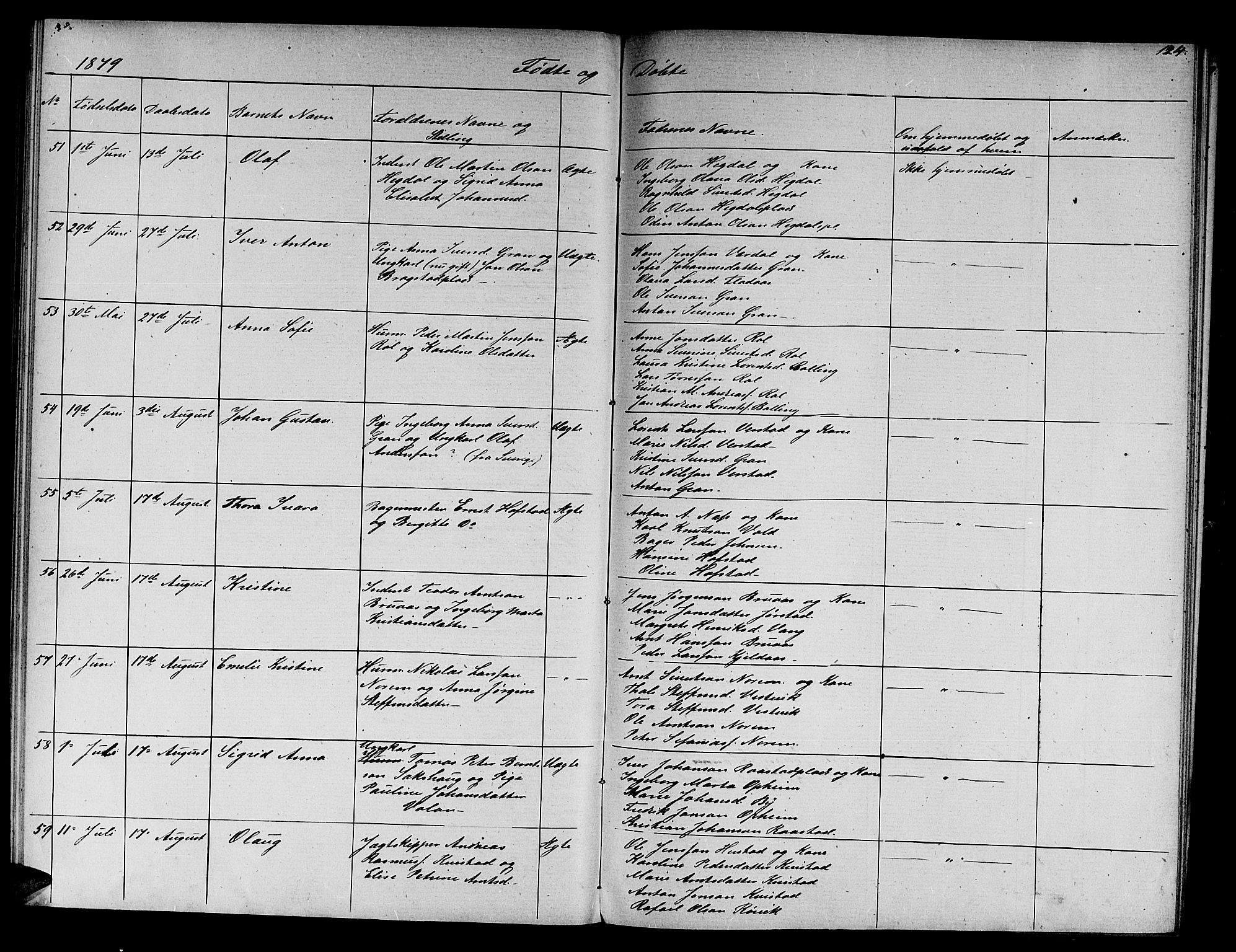 Ministerialprotokoller, klokkerbøker og fødselsregistre - Nord-Trøndelag, SAT/A-1458/730/L0300: Klokkerbok nr. 730C03, 1872-1879, s. 124