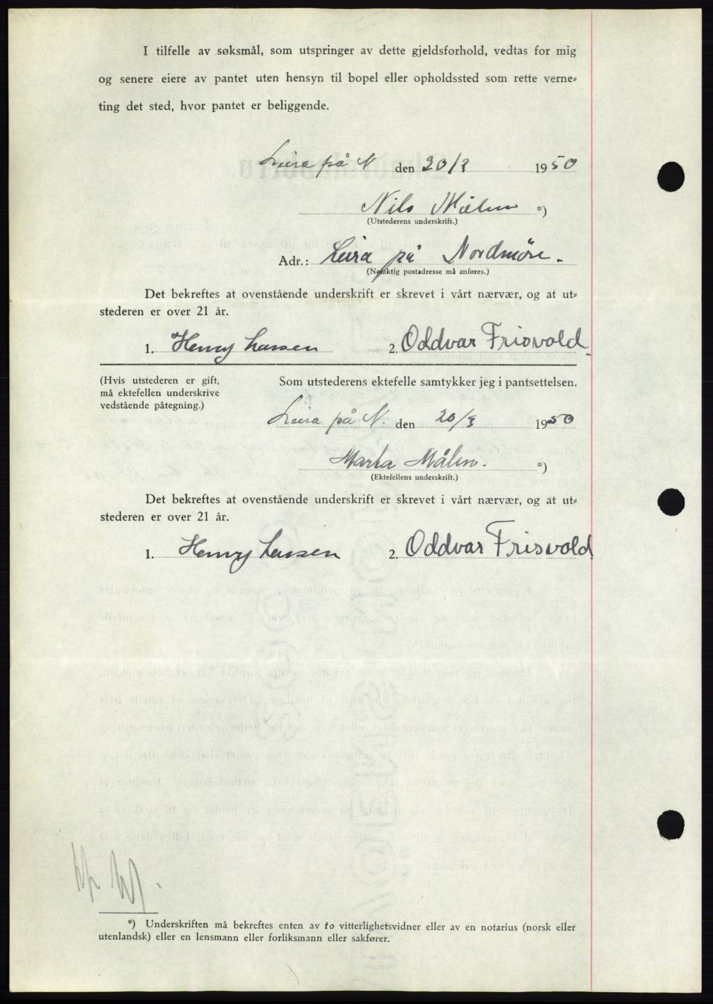 Nordmøre sorenskriveri, AV/SAT-A-4132/1/2/2Ca: Pantebok nr. B104, 1950-1950, Dagboknr: 1131/1950