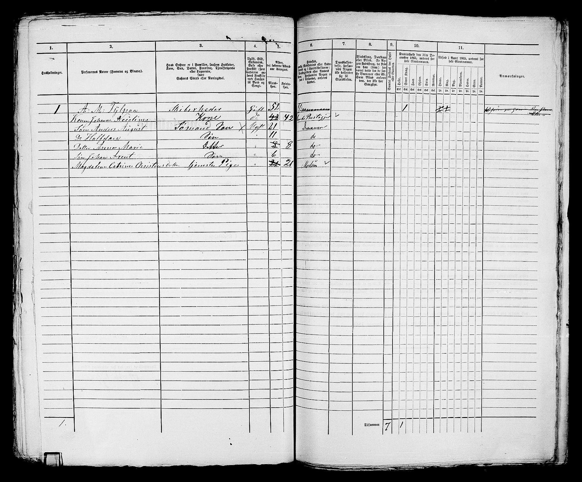 RA, Folketelling 1865 for 0602bP Strømsø prestegjeld i Drammen kjøpstad, 1865, s. 372