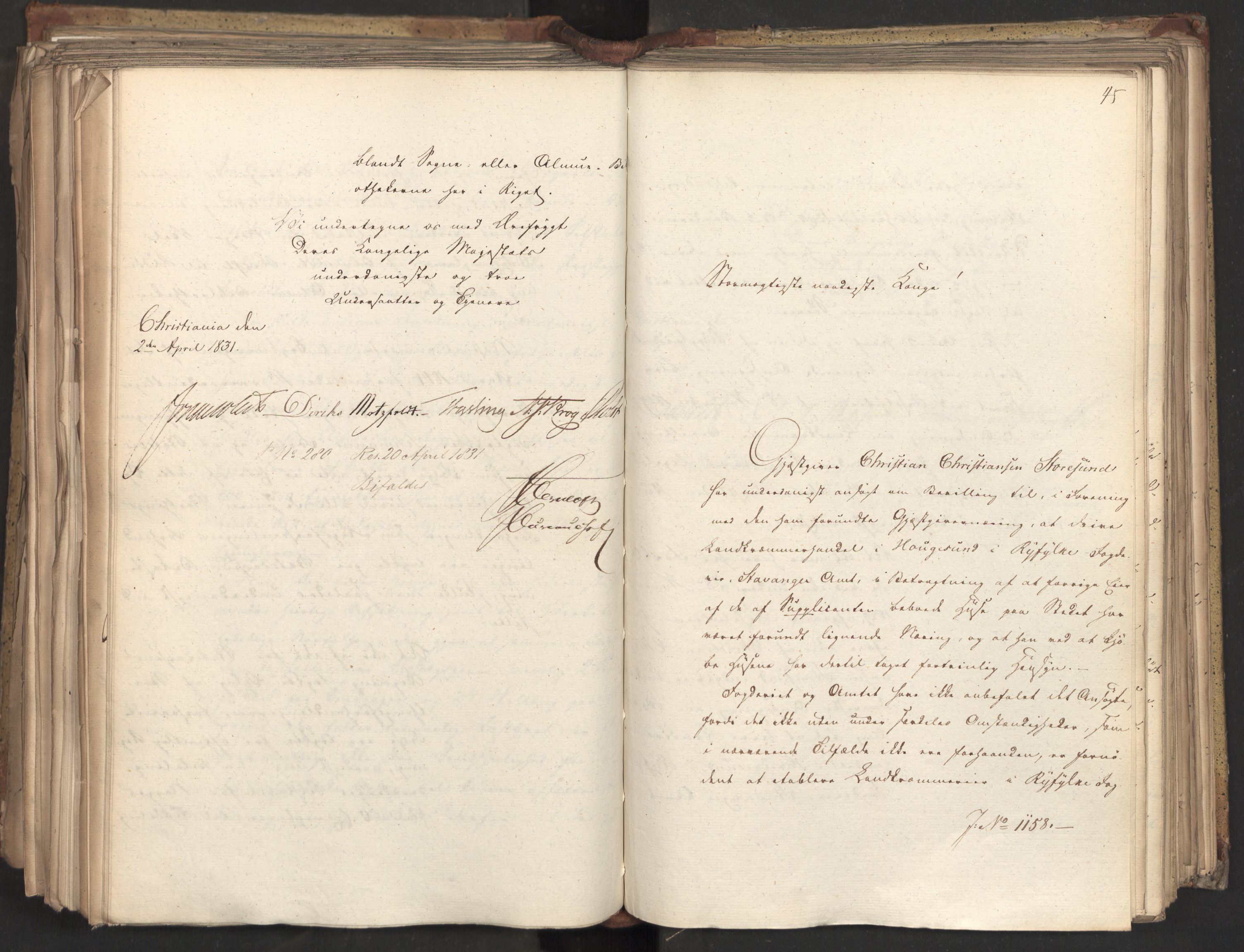 Statsrådsavdelingen i Stockholm, AV/RA-S-1003/D/Da/L0070: Regjeringsinnstillinger nr. 1047-1221, 1831, s. 406