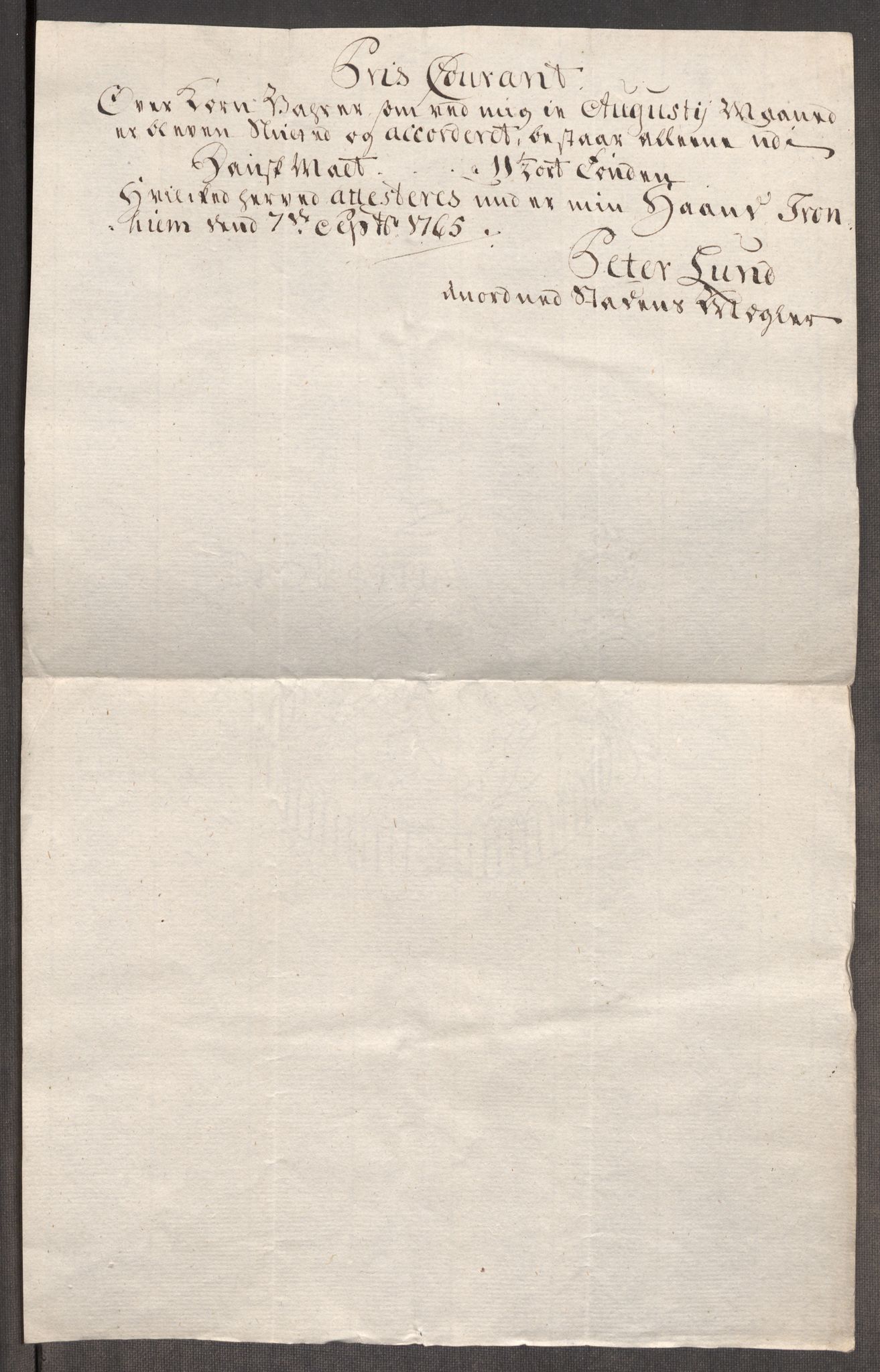 Rentekammeret inntil 1814, Realistisk ordnet avdeling, RA/EA-4070/Oe/L0009: [Ø1]: Nordafjelske priskuranter, 1759-1768, s. 300