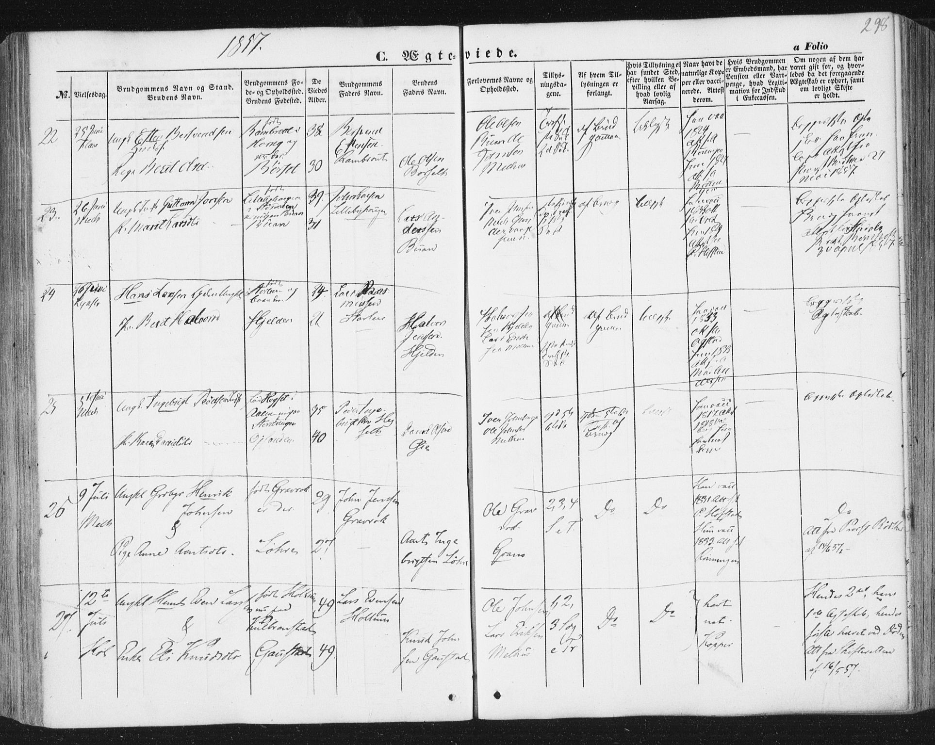 Ministerialprotokoller, klokkerbøker og fødselsregistre - Sør-Trøndelag, SAT/A-1456/691/L1076: Ministerialbok nr. 691A08, 1852-1861, s. 298