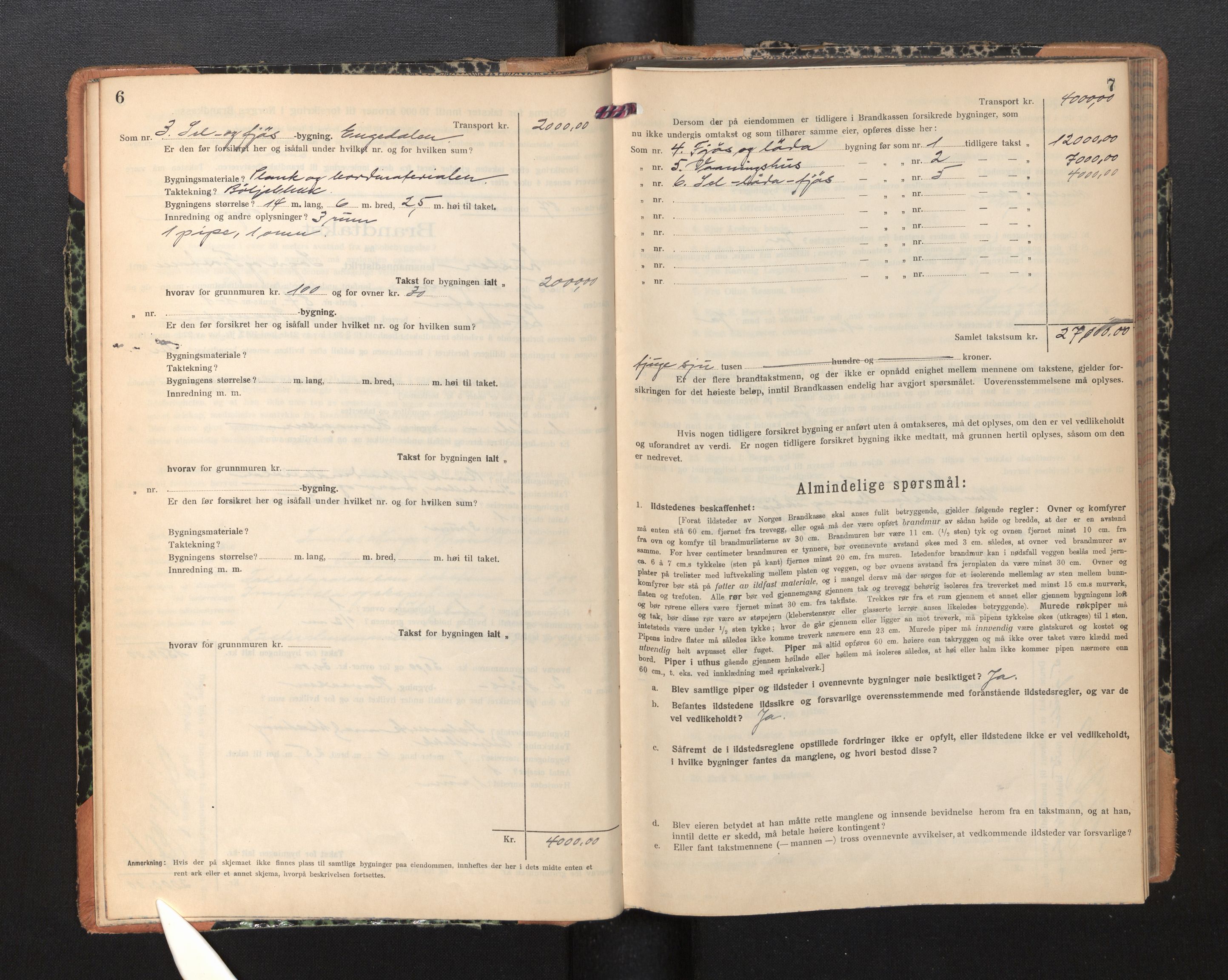 Lensmannen i Luster, AV/SAB-A-29301/0012/L0008: Branntakstprotokoll, skjematakst, 1935-1949, s. 6-7