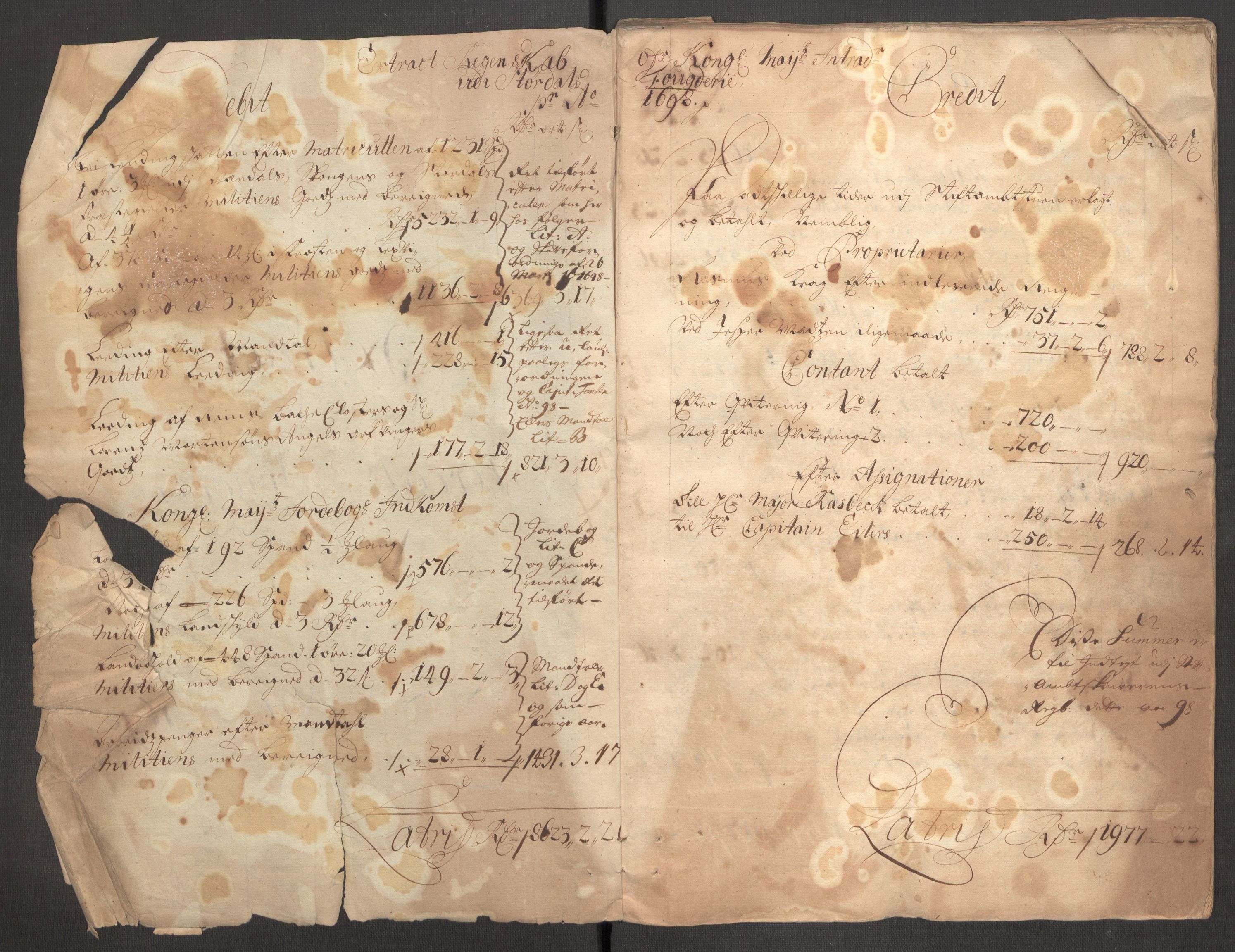 Rentekammeret inntil 1814, Reviderte regnskaper, Fogderegnskap, AV/RA-EA-4092/R62/L4190: Fogderegnskap Stjørdal og Verdal, 1698, s. 5