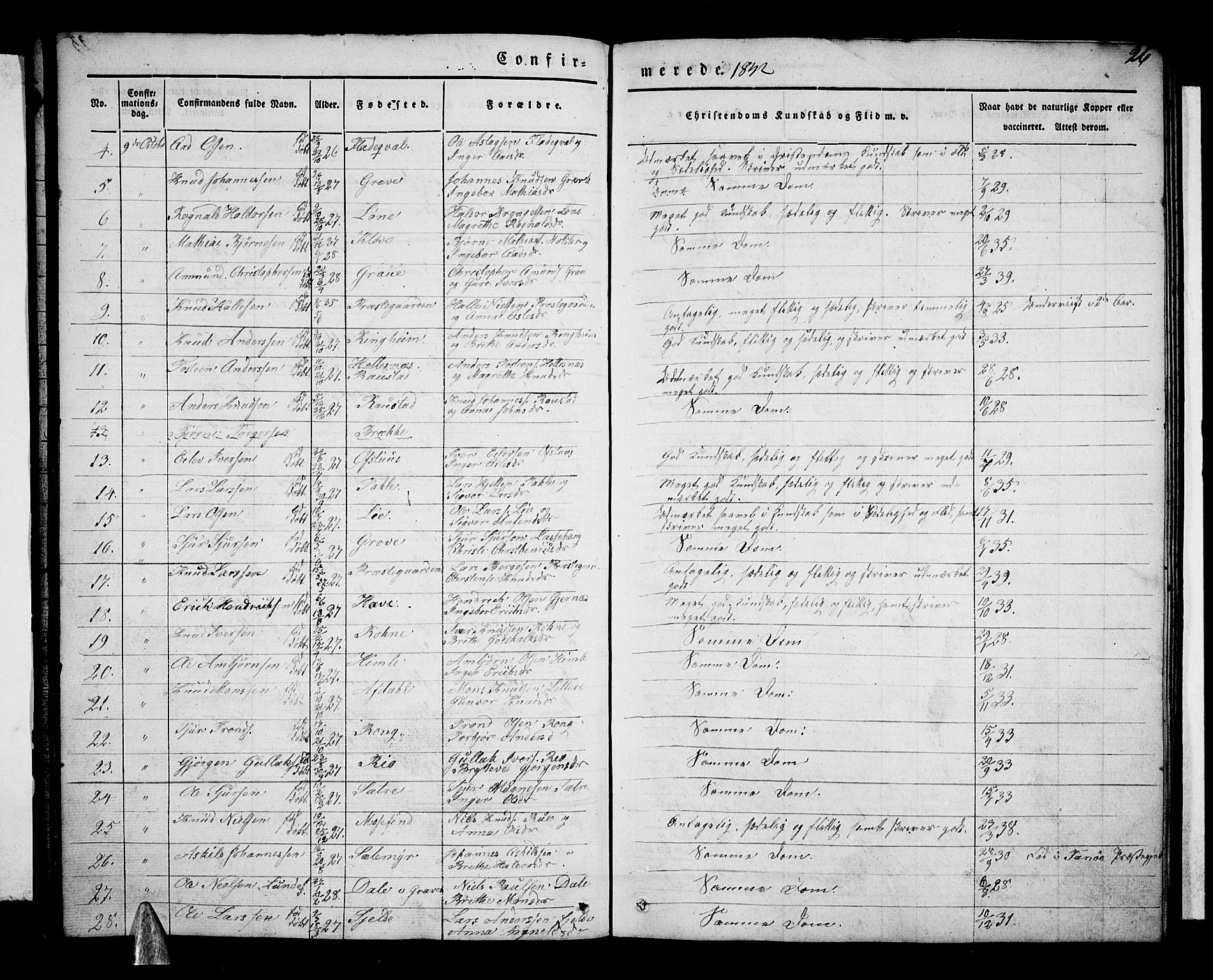 Voss sokneprestembete, AV/SAB-A-79001/H/Haa: Ministerialbok nr. A 14, 1837-1847, s. 26