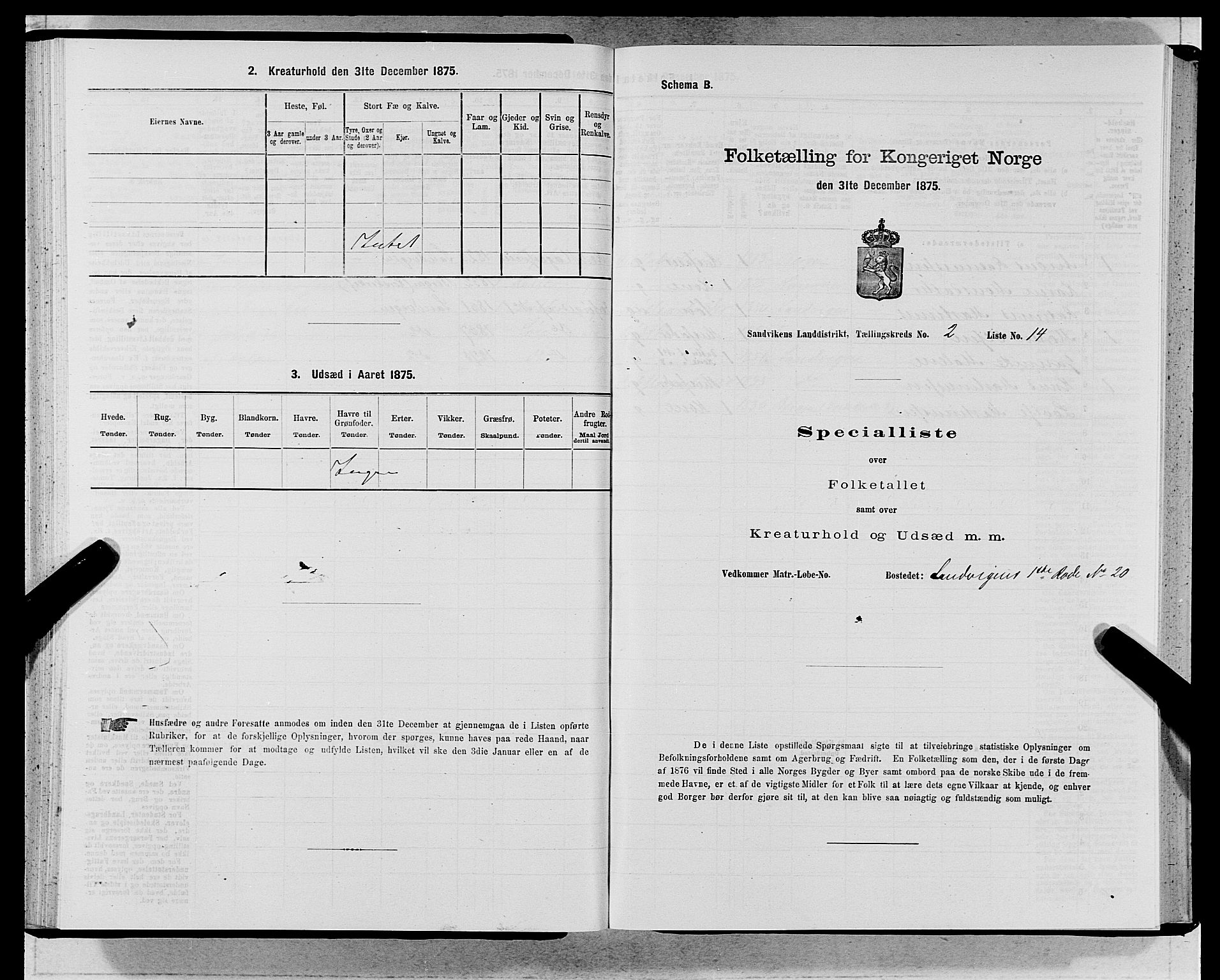 SAB, Folketelling 1875 for 1281L Bergen landdistrikt, Domkirkens landsokn og Sandvikens landsokn, 1875, s. 153