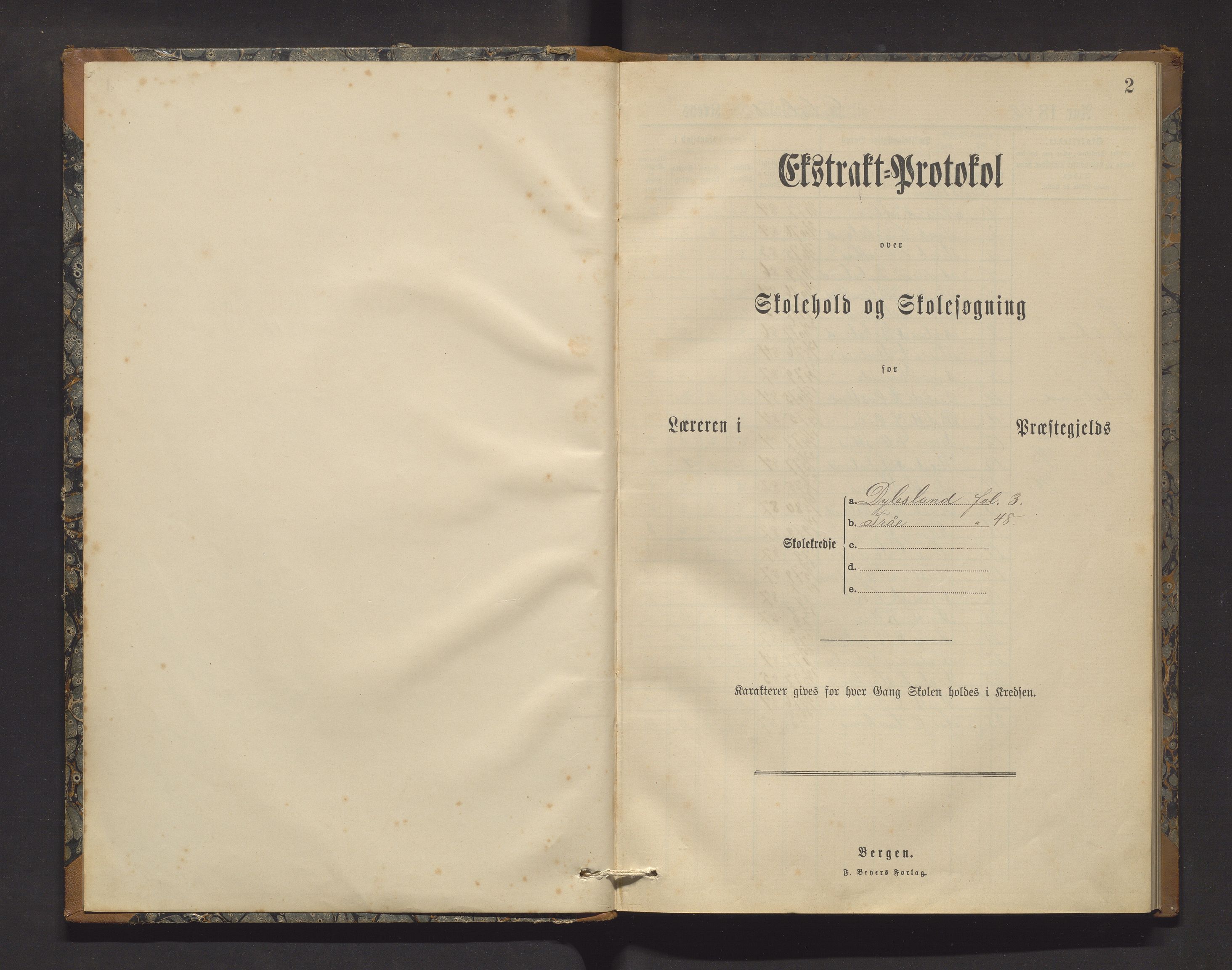 Varaldsøy kommune. Barneskulane, IKAH/1225-231/F/Fa/L0002: Skuleprotokollar for Dybsland, Gjuvsland og Trå krinsar, 1890-1901