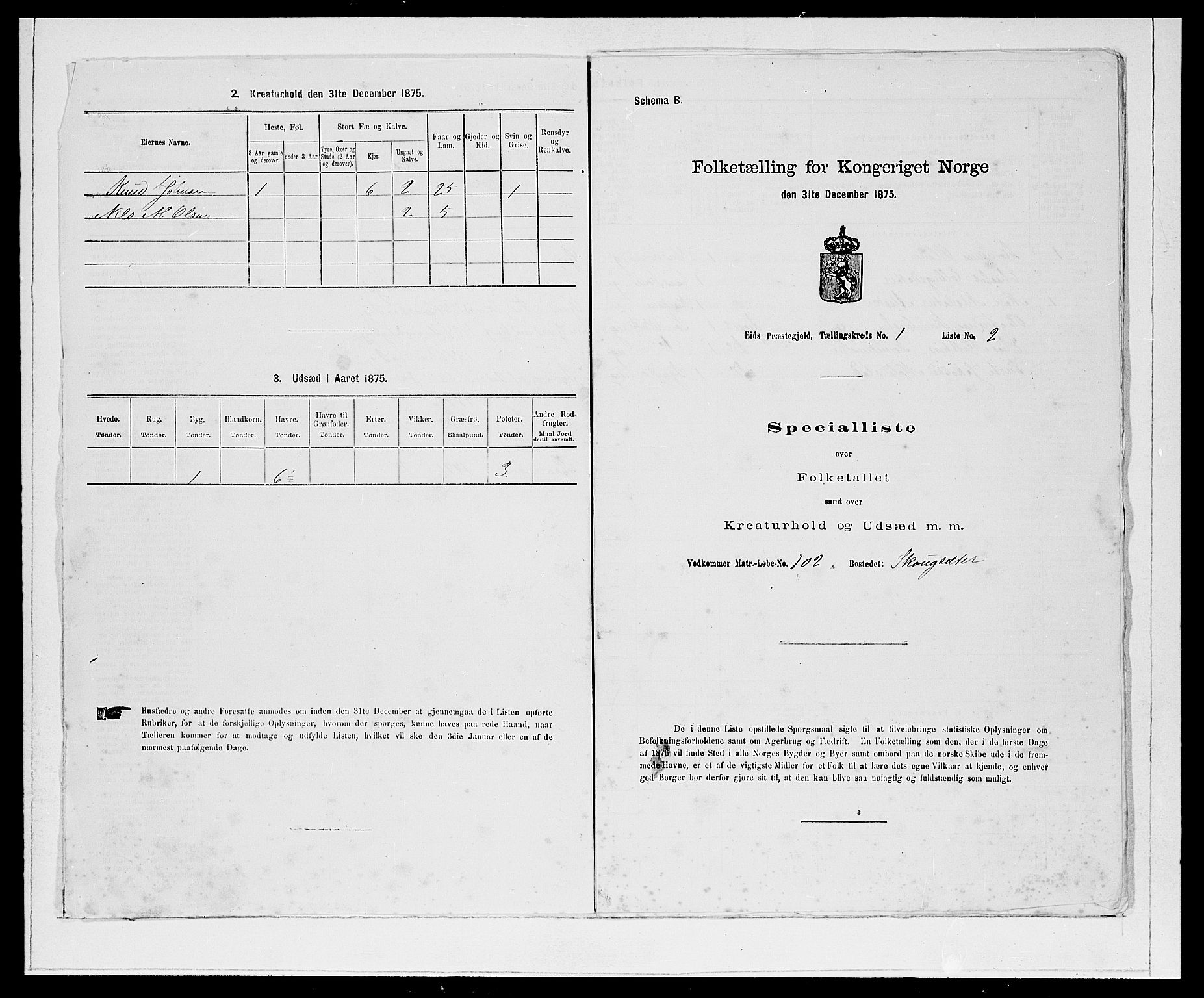 SAB, Folketelling 1875 for 1443P Eid prestegjeld, 1875, s. 27