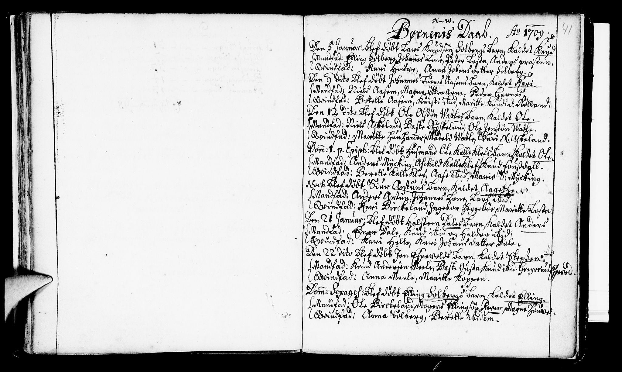 Haus sokneprestembete, AV/SAB-A-75601/H/Haa: Ministerialbok nr. A 2, 1707-1709, s. 41