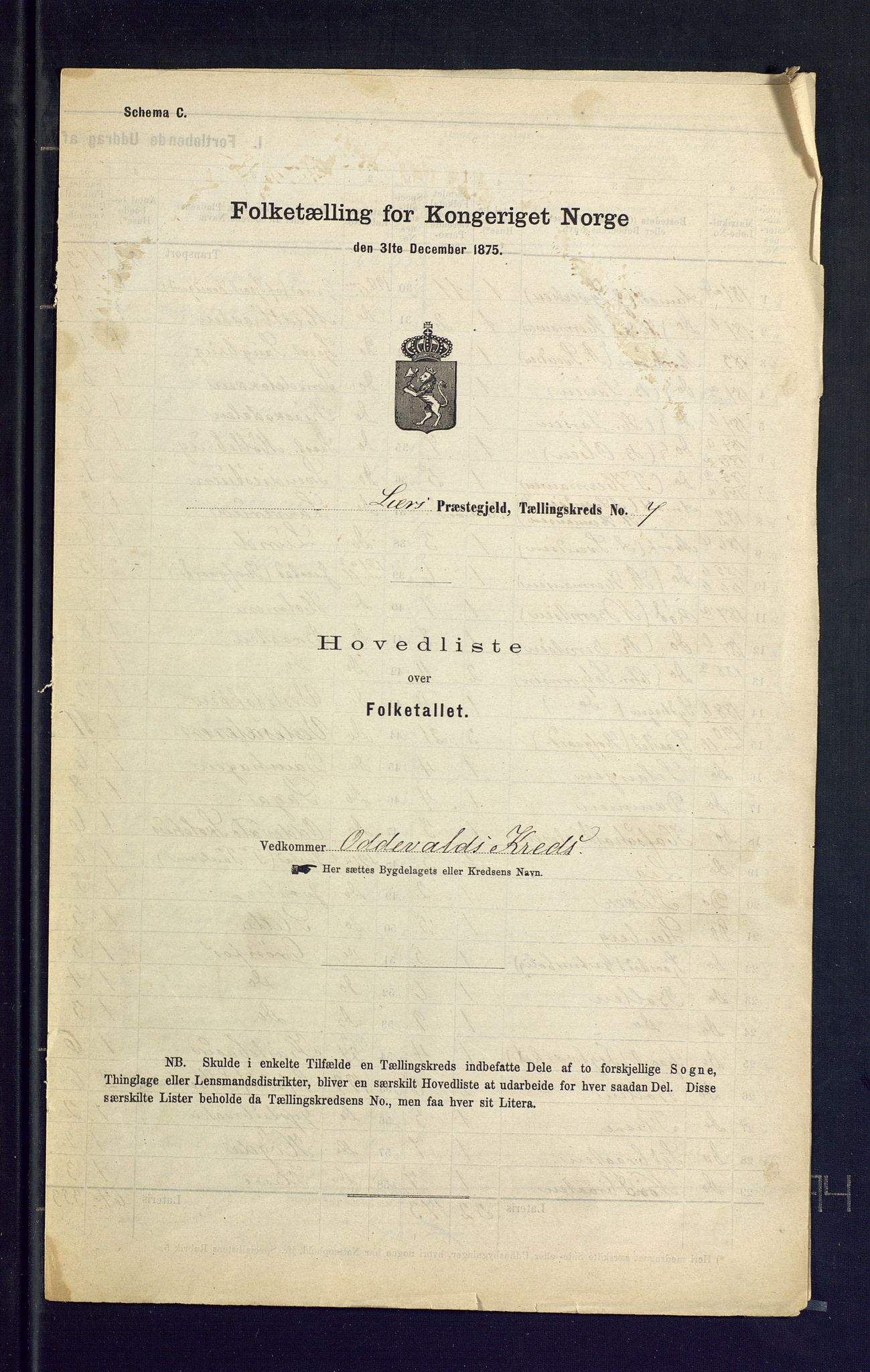 SAKO, Folketelling 1875 for 0626P Lier prestegjeld, 1875, s. 33