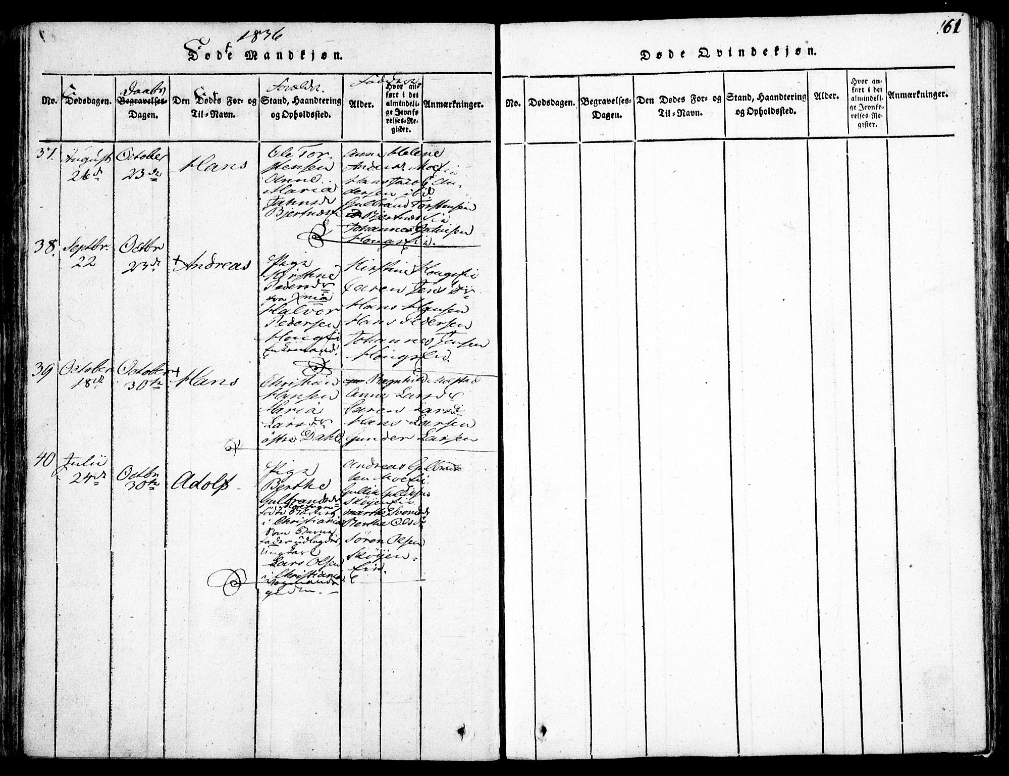 Nittedal prestekontor Kirkebøker, AV/SAO-A-10365a/F/Fa/L0003: Ministerialbok nr. I 3, 1814-1836, s. 161