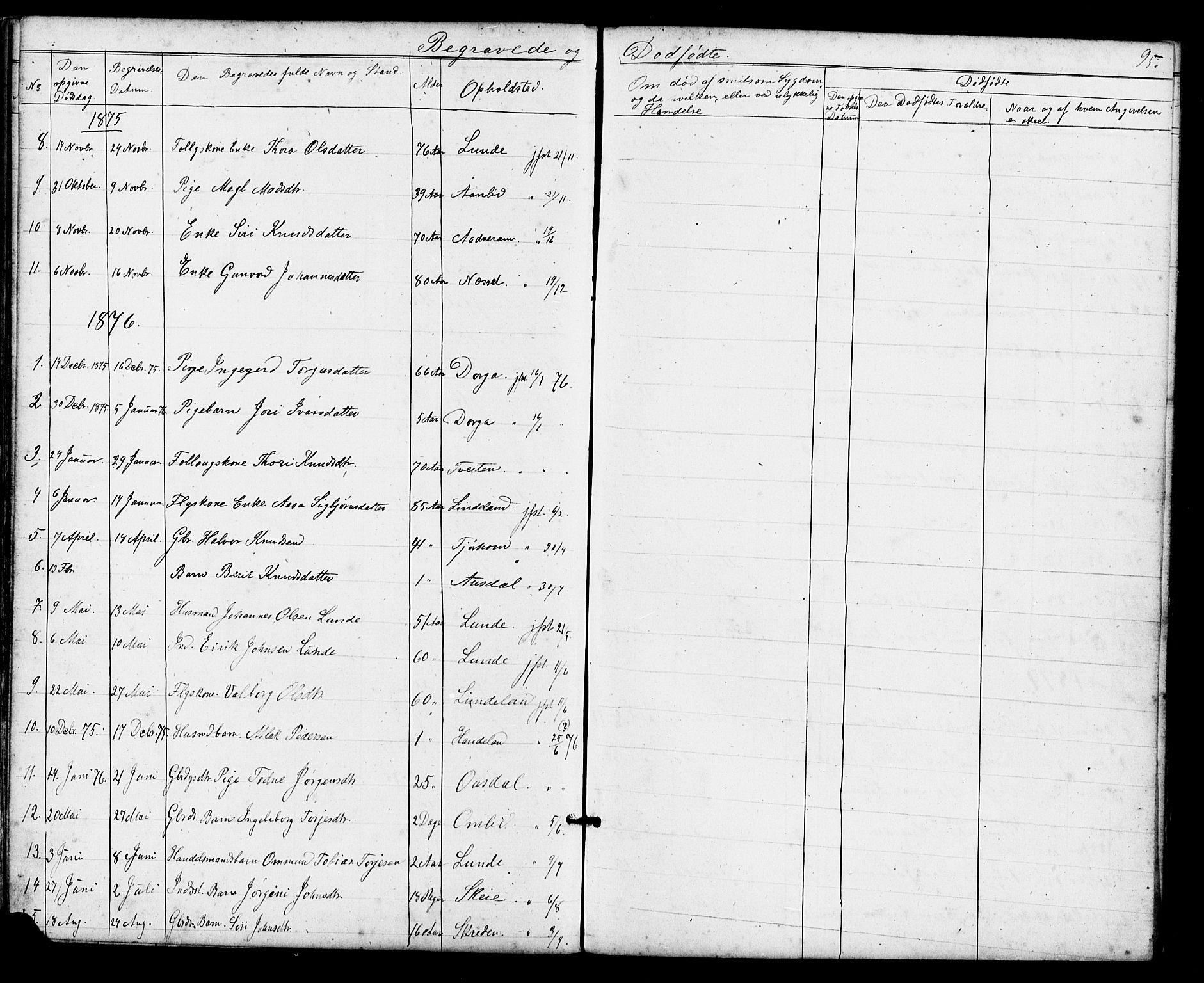 Sirdal sokneprestkontor, AV/SAK-1111-0036/F/Fb/Fba/L0001: Klokkerbok nr. B 1, 1872-1905, s. 95