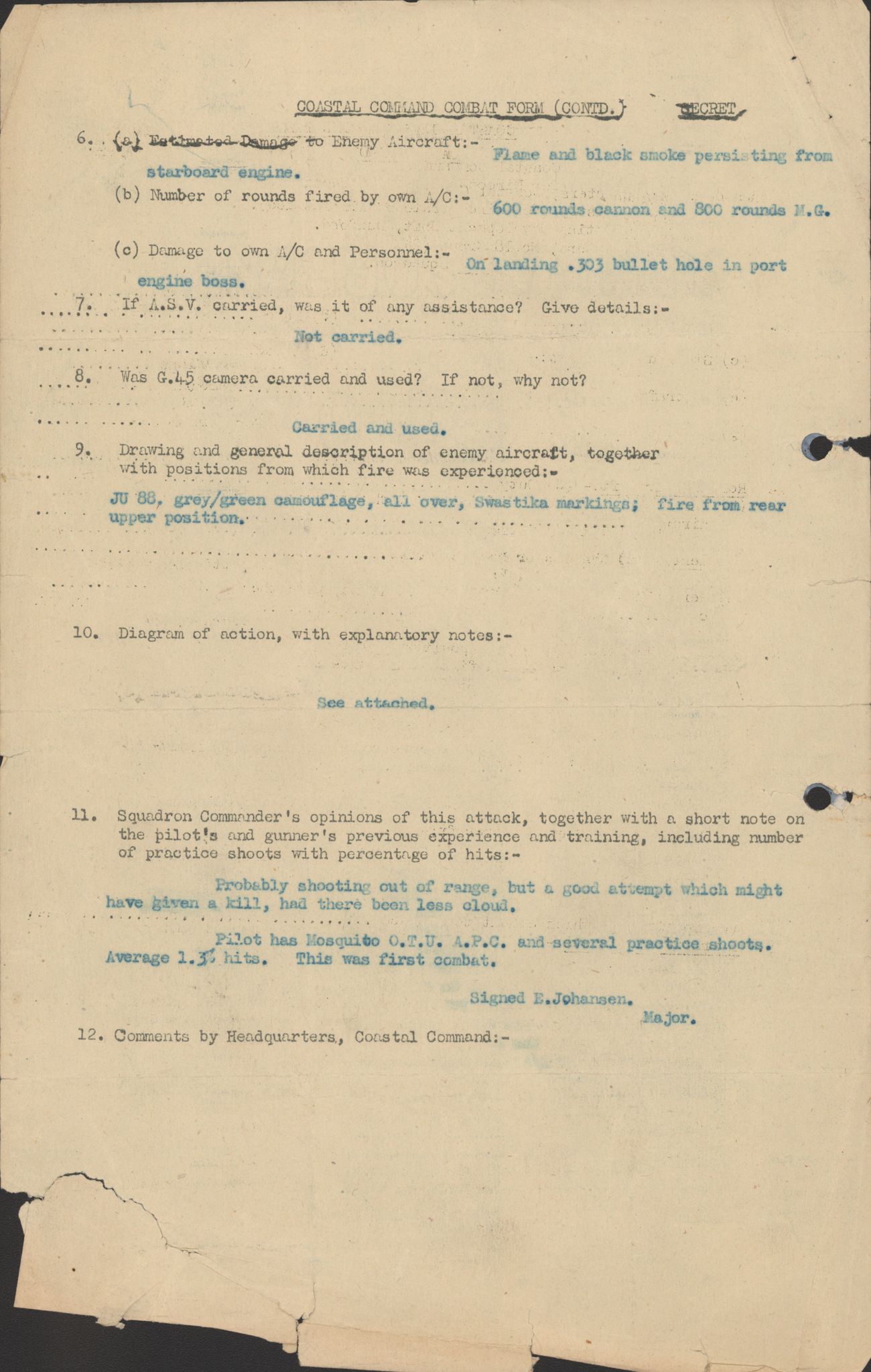 Forsvaret, 333 Skvadron, AV/RA-RAFA-2003/1/Da/L0041: Combat, Crash and and Circumstantial Reports , 1943-1945, s. 25