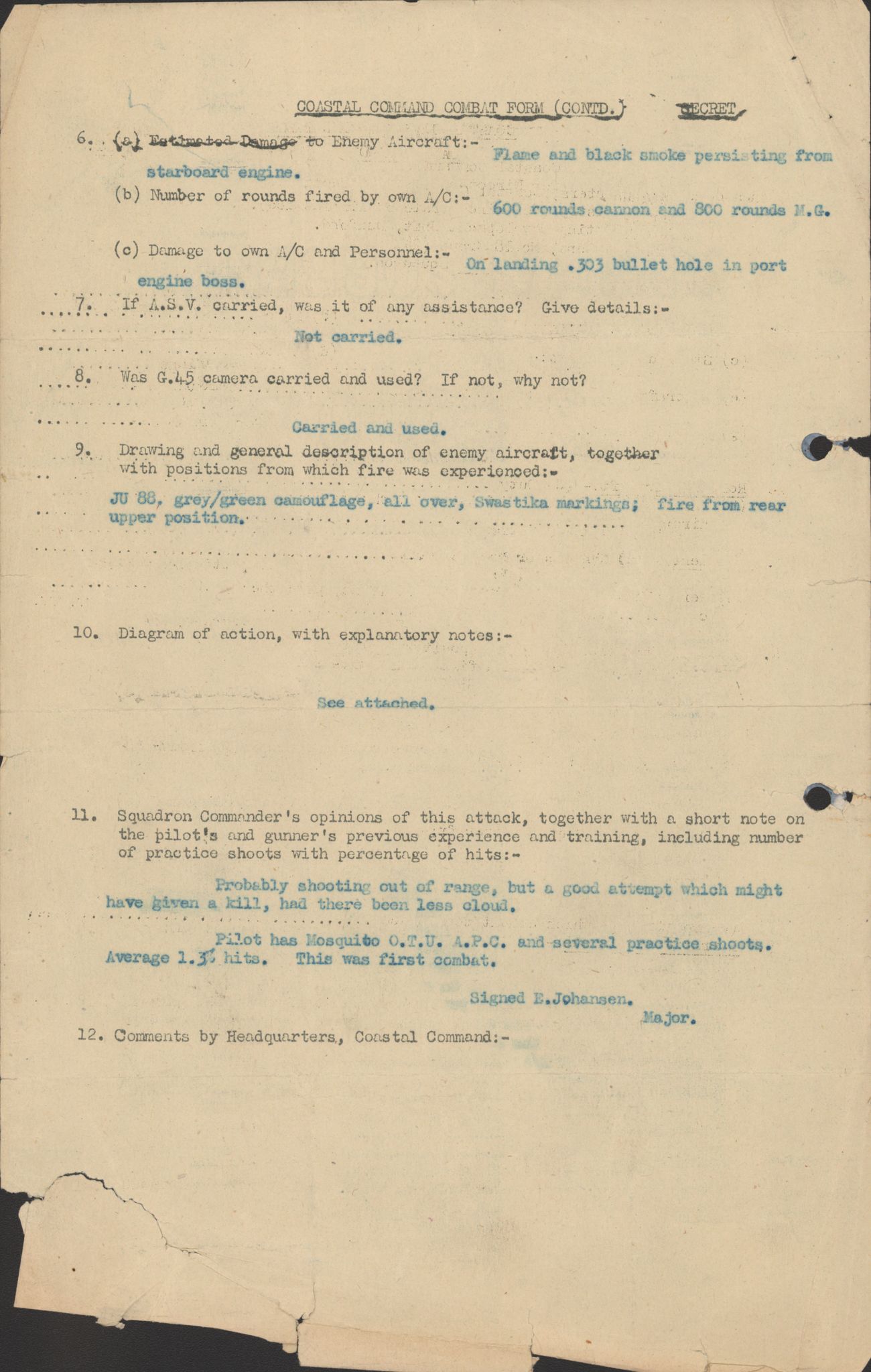 Forsvaret, 333 Skvadron, RA/RAFA-2003/1/Da/L0041: Combat, Crash and and Circumstantial Reports , 1943-1945, s. 25