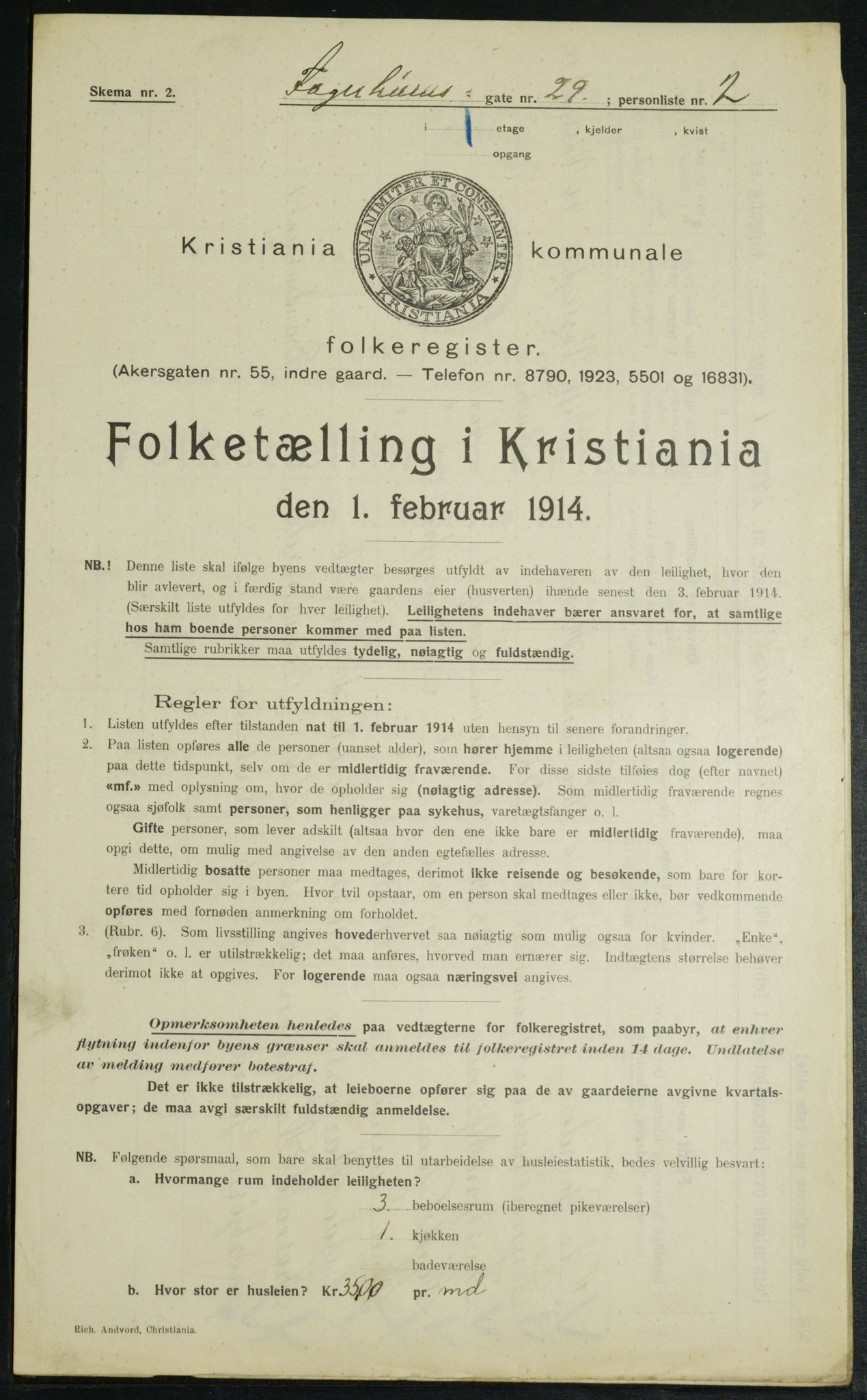 OBA, Kommunal folketelling 1.2.1914 for Kristiania, 1914, s. 23317