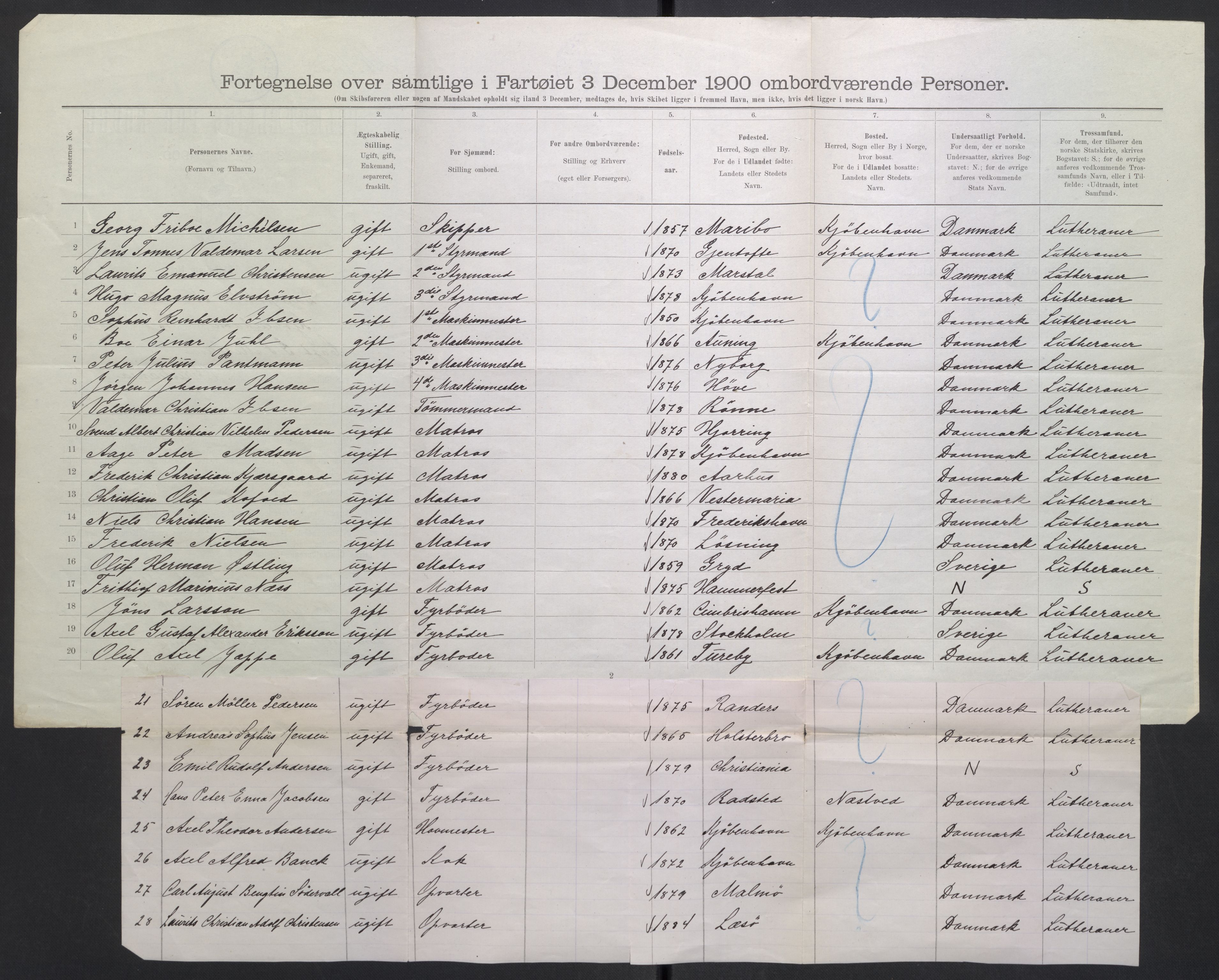 RA, Folketelling 1900 - skipslister med personlister for skip i norske havner, utenlandske havner og til havs, 1900, s. 358