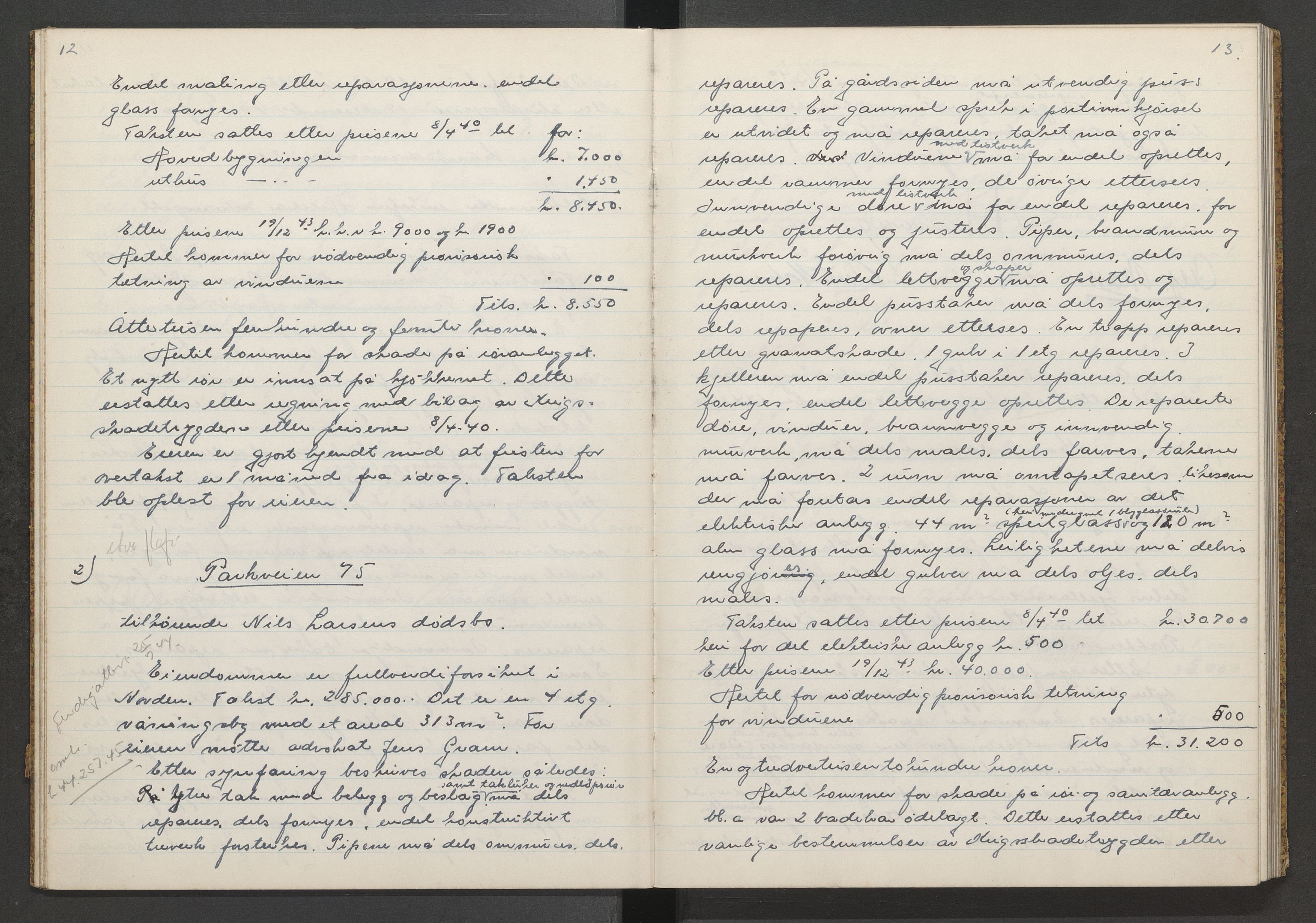 Norges brannkasse, branntakster Oslo, AV/SAO-A-11402/F/Fd/L0006: Krigsskadetakstprotokoll - nr. 6 b, 1944