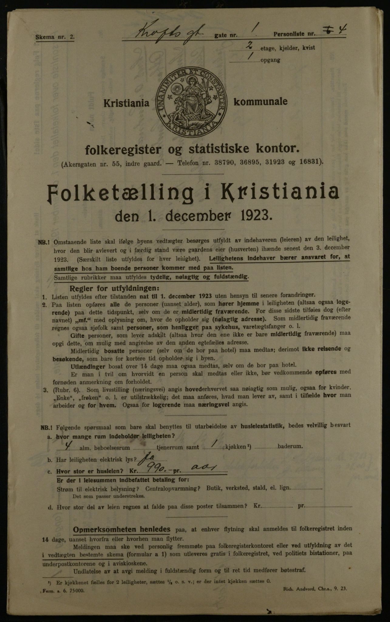 OBA, Kommunal folketelling 1.12.1923 for Kristiania, 1923, s. 60298