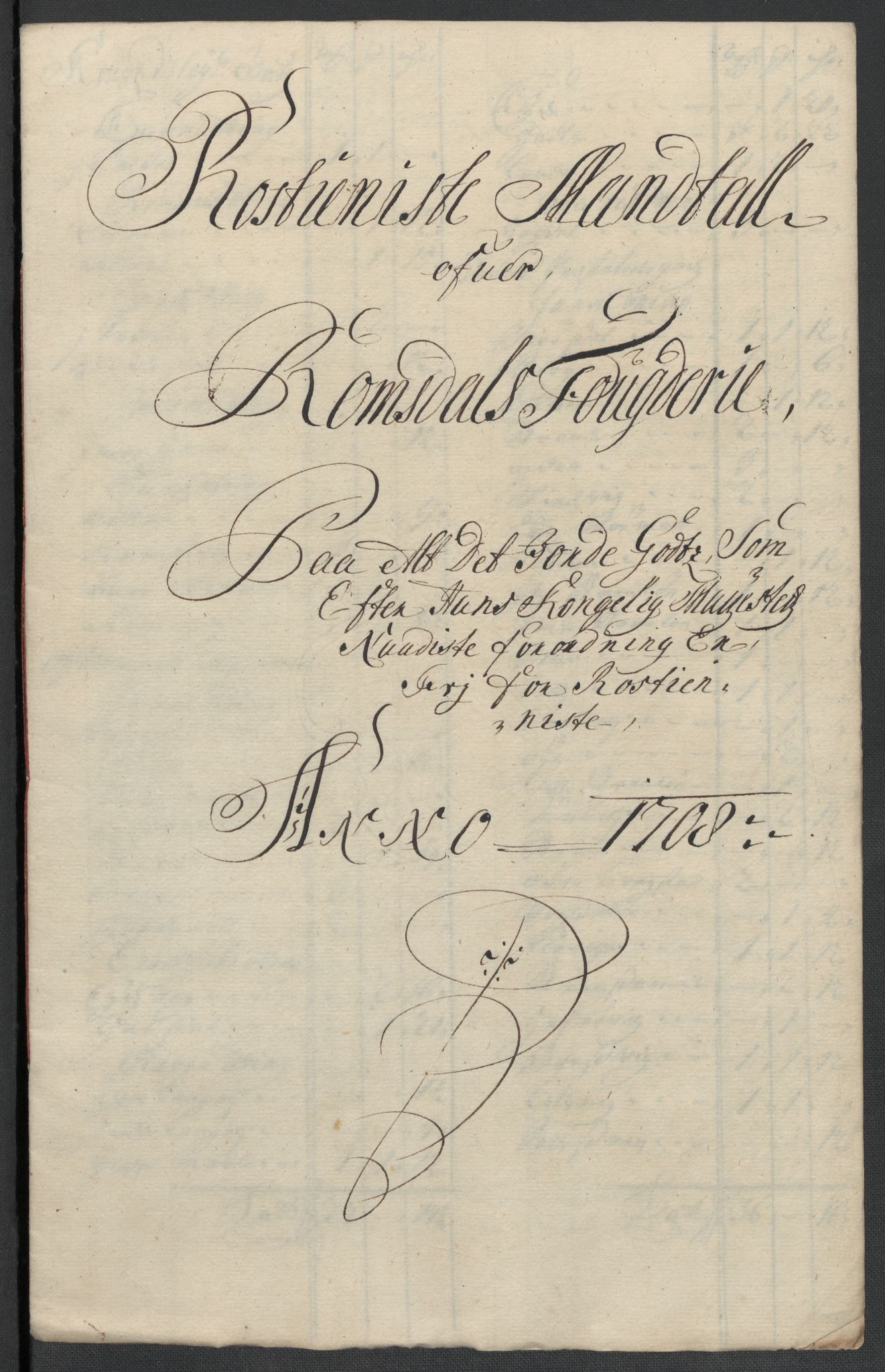 Rentekammeret inntil 1814, Reviderte regnskaper, Fogderegnskap, RA/EA-4092/R55/L3658: Fogderegnskap Romsdal, 1707-1708, s. 332
