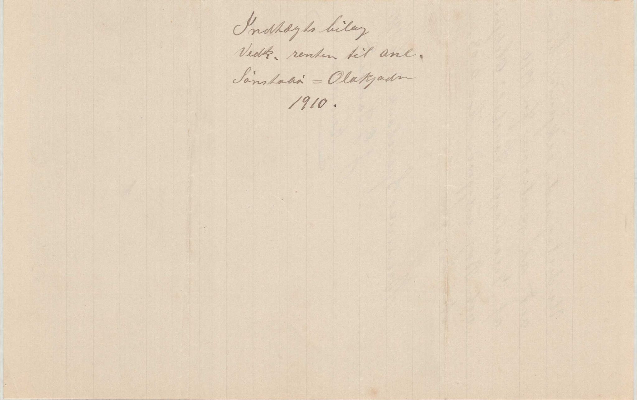 Finnaas kommune. Formannskapet, IKAH/1218a-021/E/Ea/L0001/0006: Rekneskap for veganlegg / Rekneskap for veganlegget Sønstabø - Olakjødn, 1909-1914, s. 17