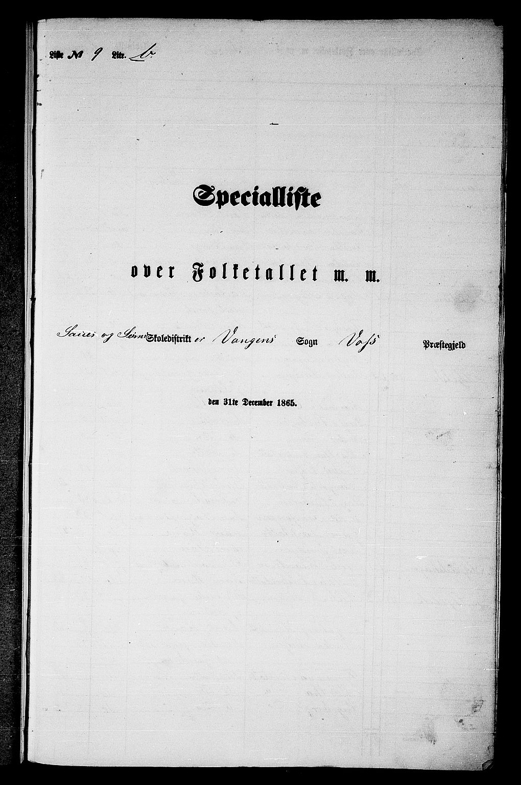 RA, Folketelling 1865 for 1235P Voss prestegjeld, 1865, s. 216