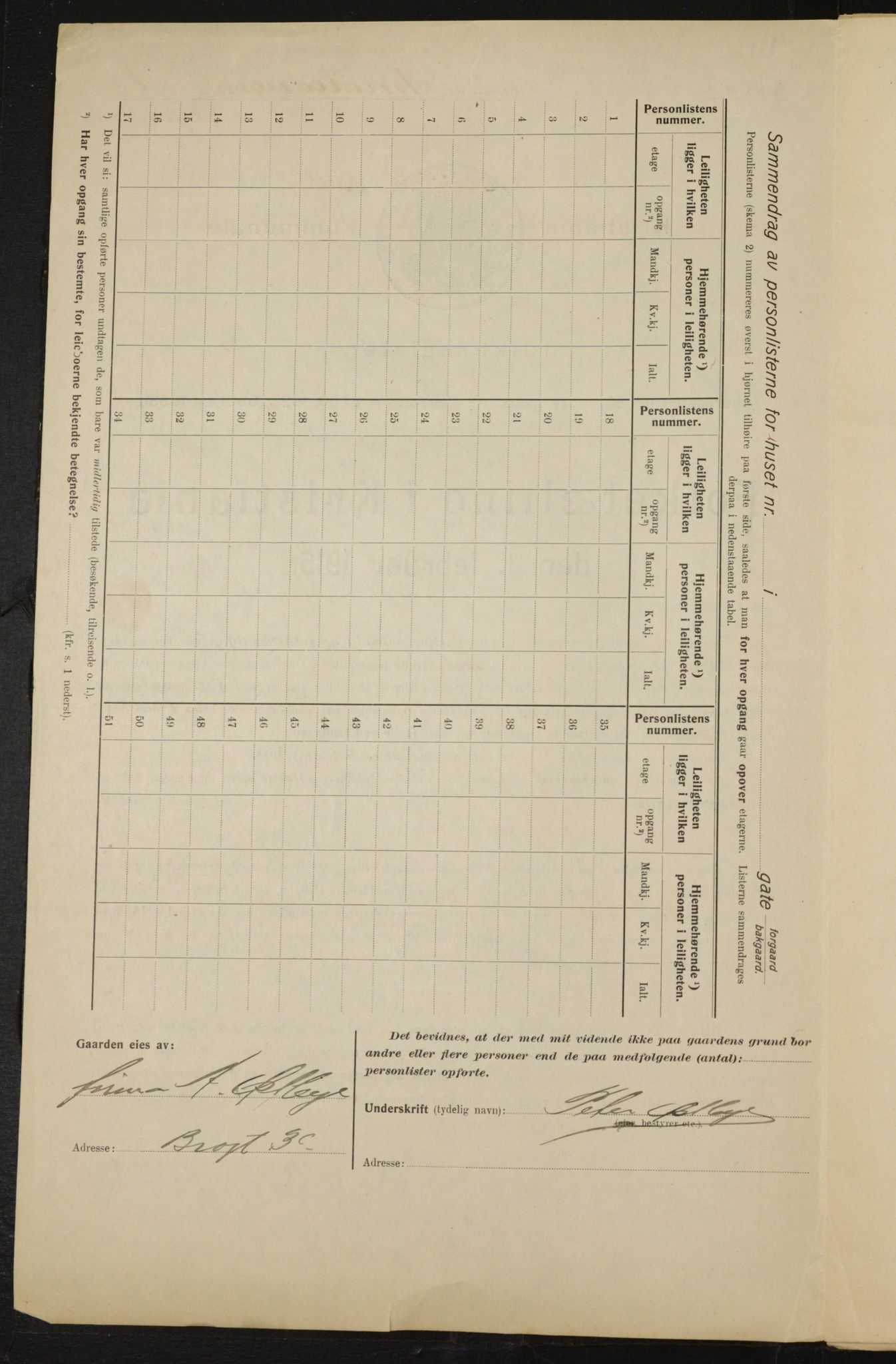 OBA, Kommunal folketelling 1.2.1915 for Kristiania, 1915, s. 96861