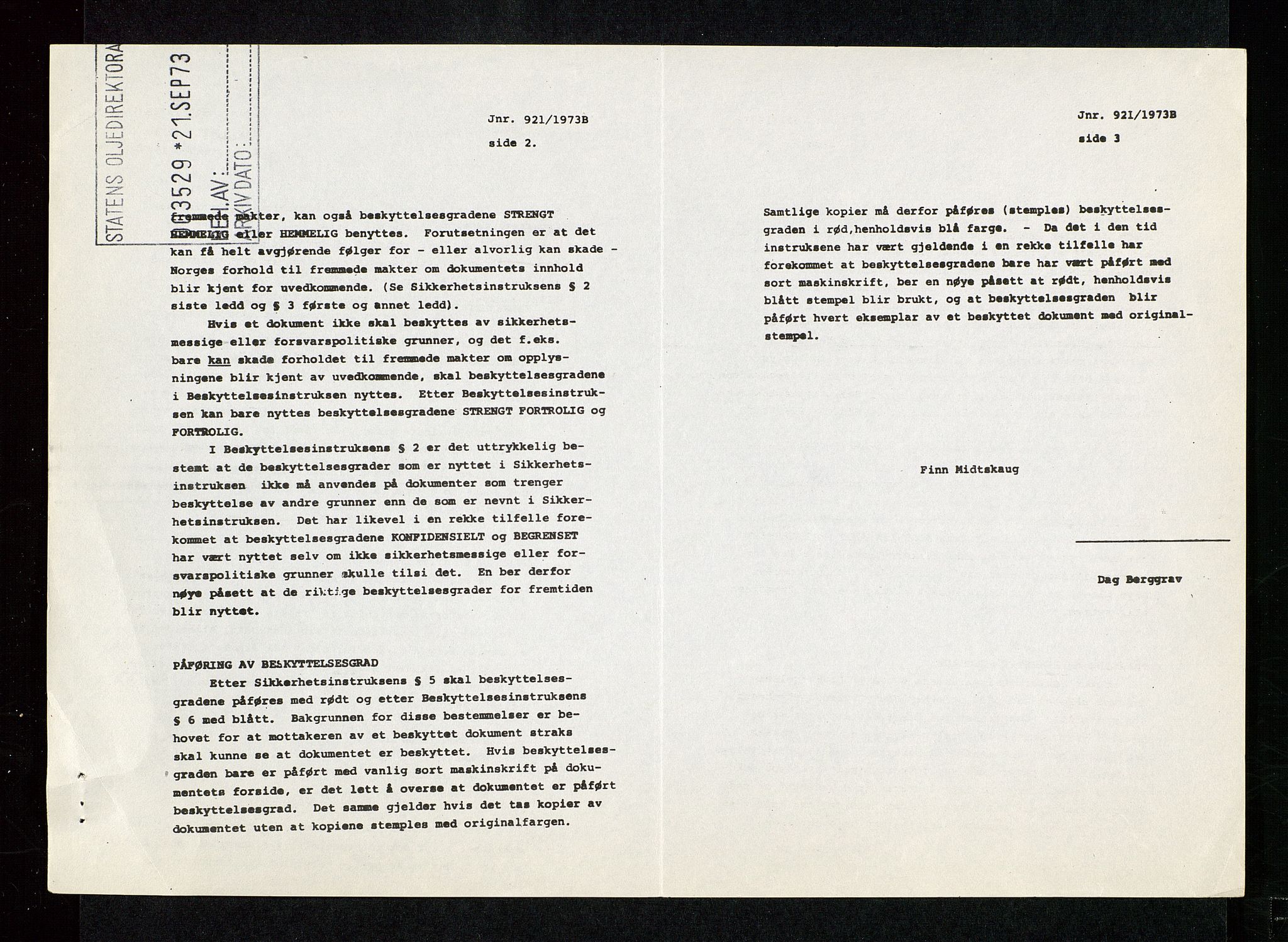 Industridepartementet, Oljekontoret, AV/SAST-A-101348/Db/L0001: Sikkerhet og utstyr, personell, arbeidstid, lønn, 1967-1973, s. 206