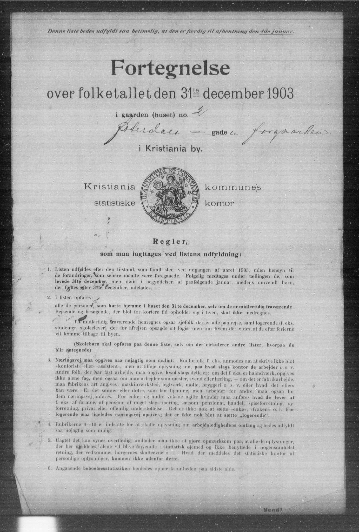 OBA, Kommunal folketelling 31.12.1903 for Kristiania kjøpstad, 1903, s. 24690