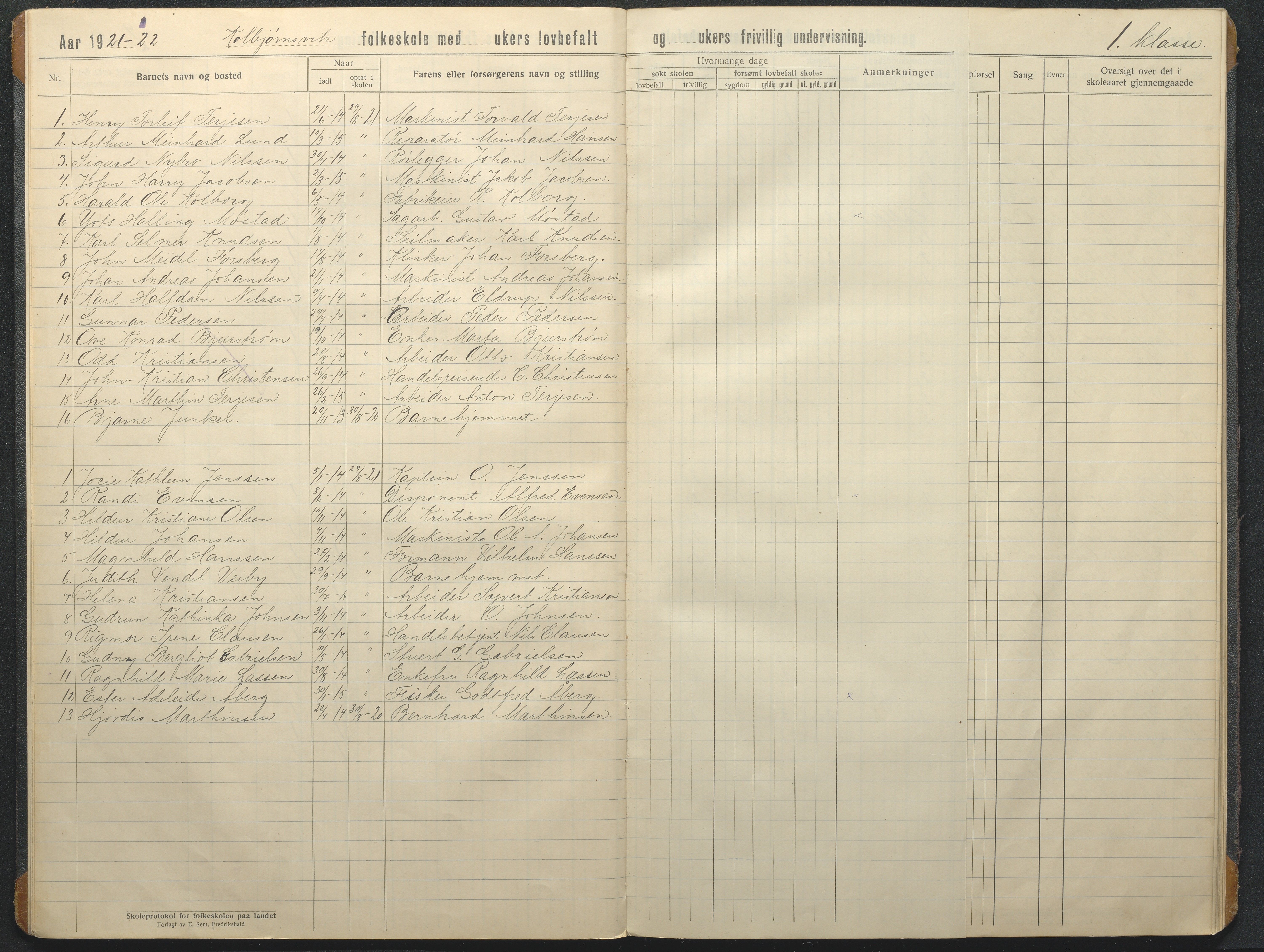 Hisøy kommune frem til 1991, AAKS/KA0922-PK/32/L0020: Skoleprotokoll, 1920-1931