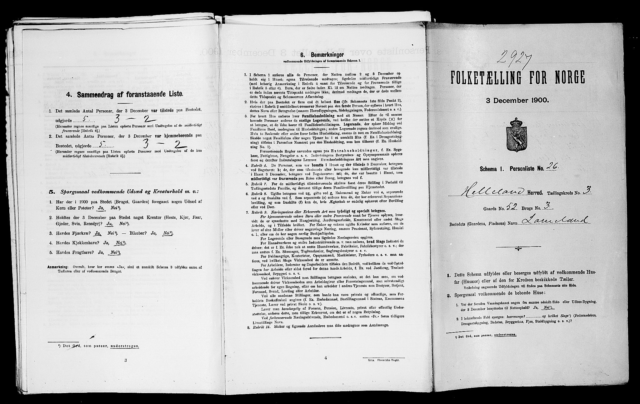 SAST, Folketelling 1900 for 1115 Helleland herred, 1900, s. 344