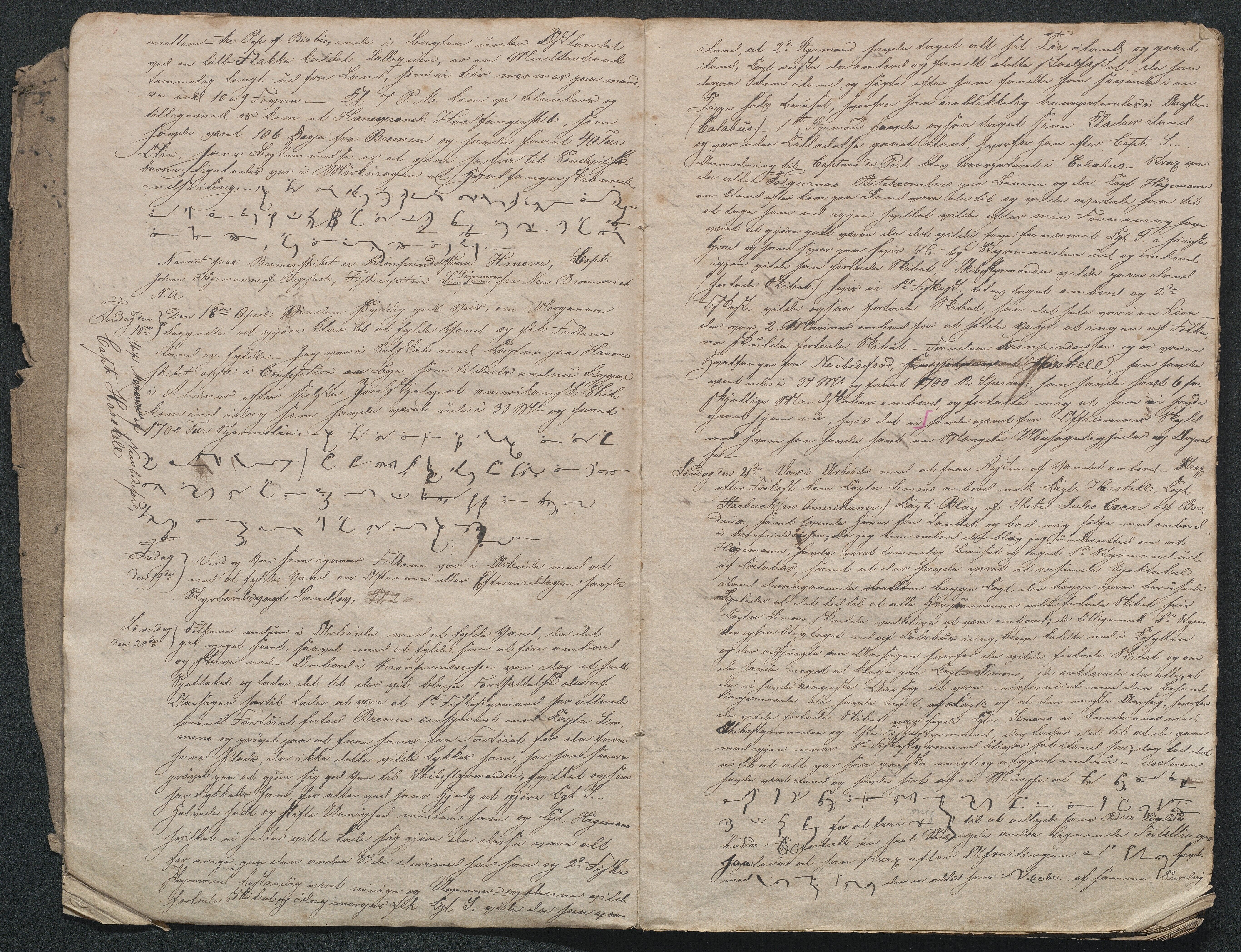 Kaptein Crawfurds dagbok, AAMA/PA-3193/Y/Y01/L0001: Kaptein Crawfurds dagbok, 1843-1846