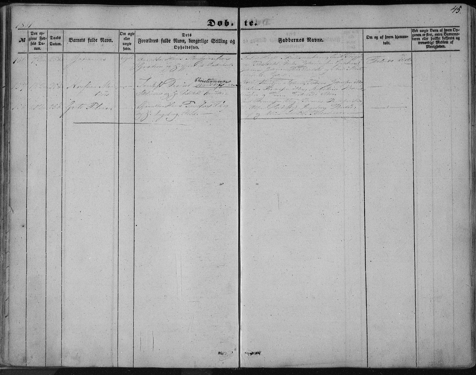 Skudenes sokneprestkontor, AV/SAST-A -101849/H/Ha/Haa/L0004: Ministerialbok nr. A 3.1, 1847-1863, s. 45