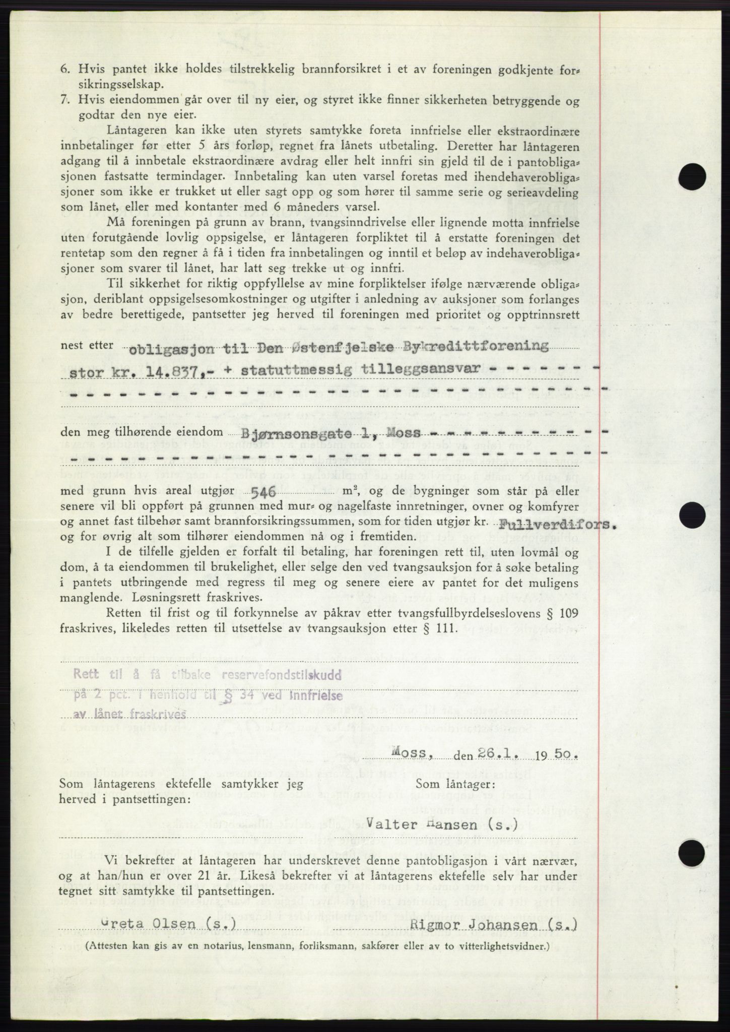 Moss sorenskriveri, SAO/A-10168: Pantebok nr. B23, 1949-1950, Dagboknr: 326/1950
